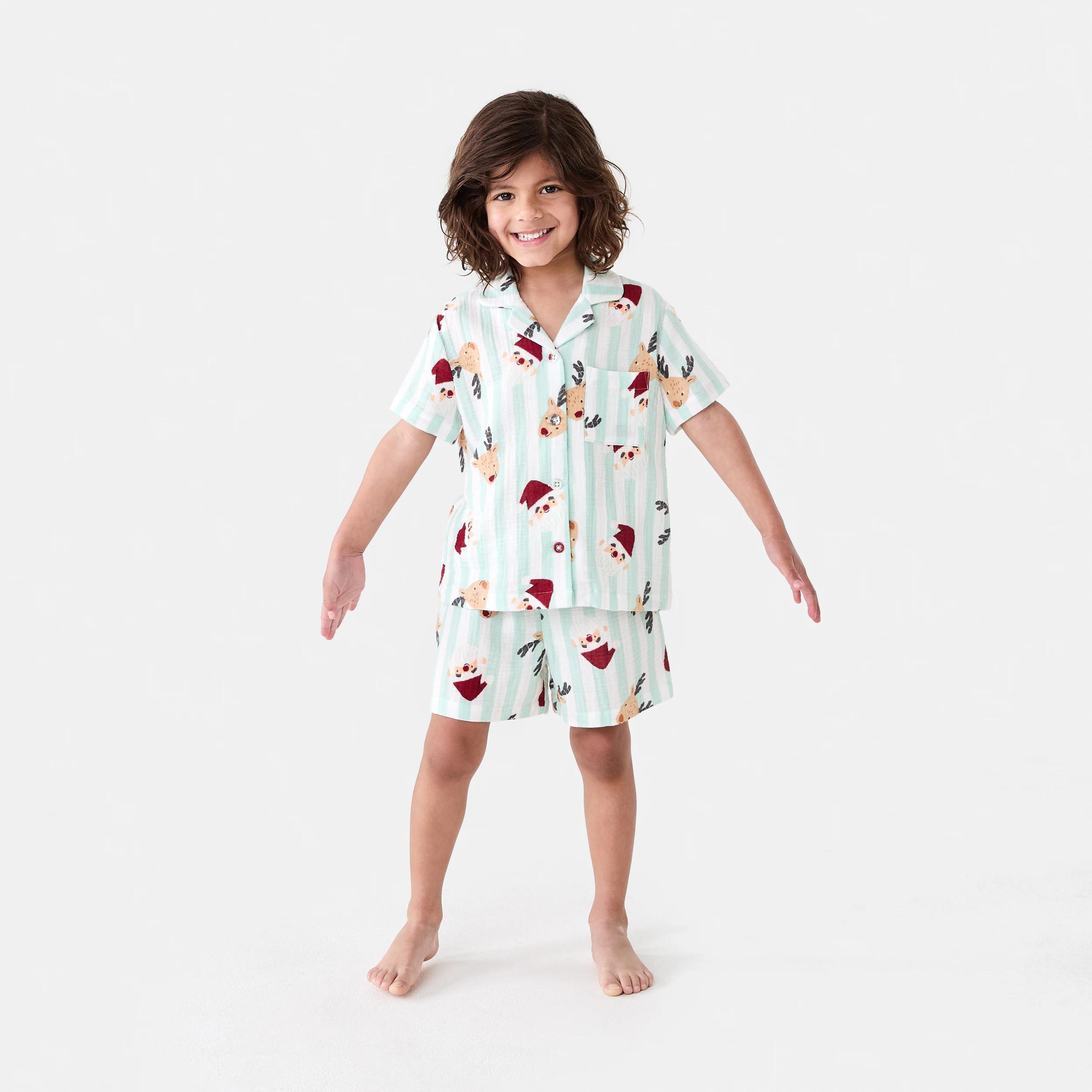 1 Christmas Woven Pyjama Set Gren Santr, 1 of 8