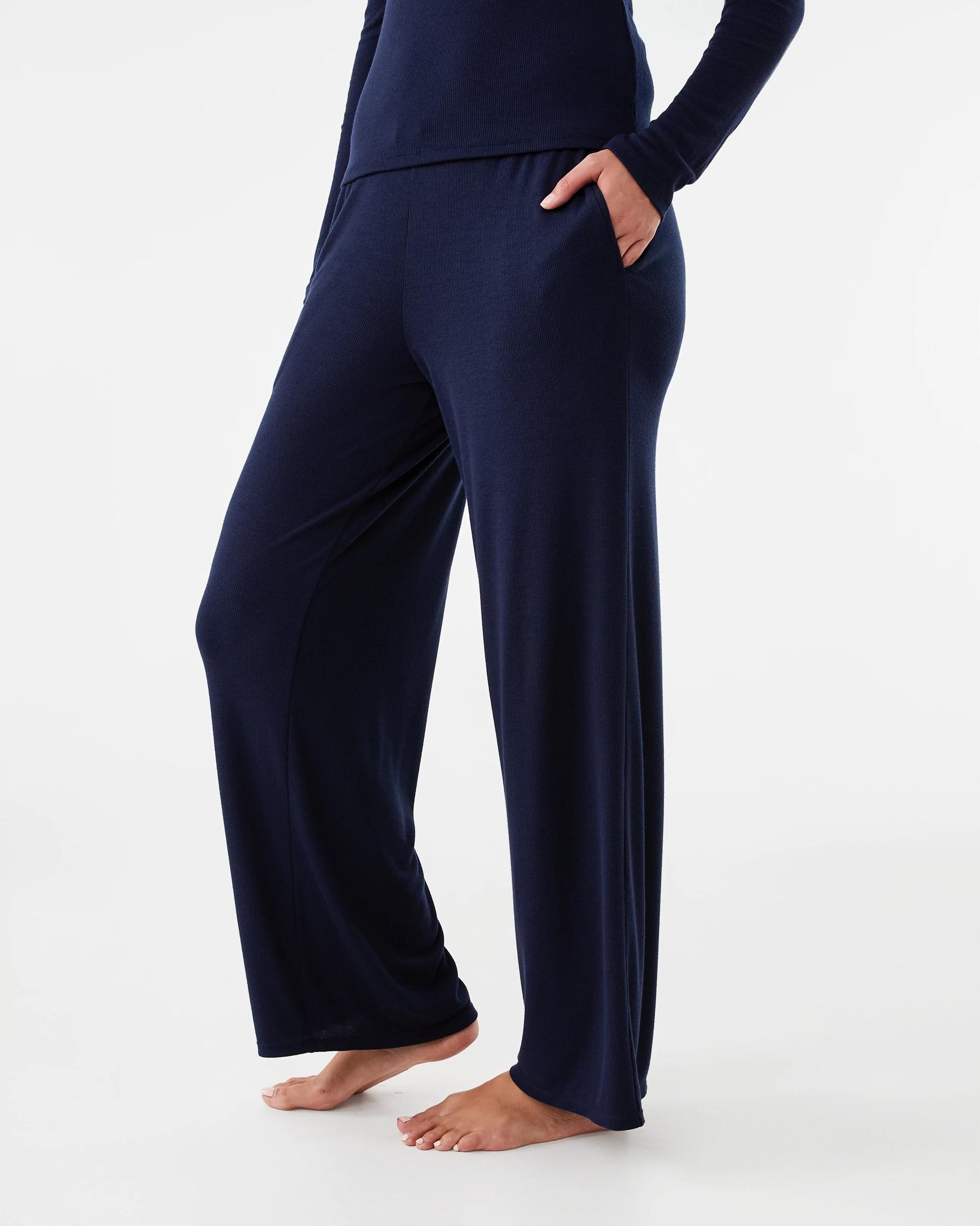 2 Rib Wide Leg Comfort Pants Navy Blaze, 2 of 6