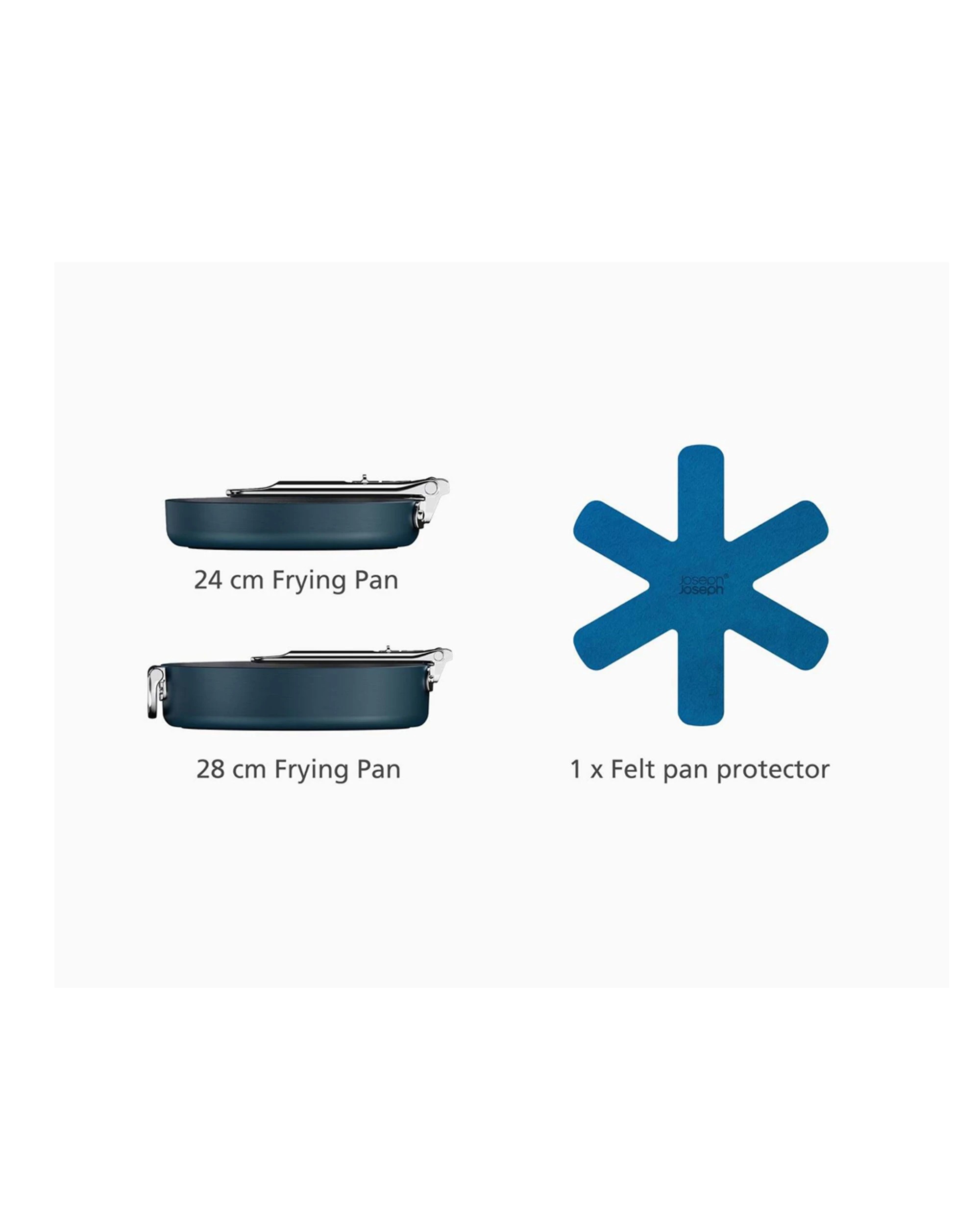 2 Joseph Joseph 2pc Space Folding Handle Non-stick Frying Pan Set - Blue, 2 of 4