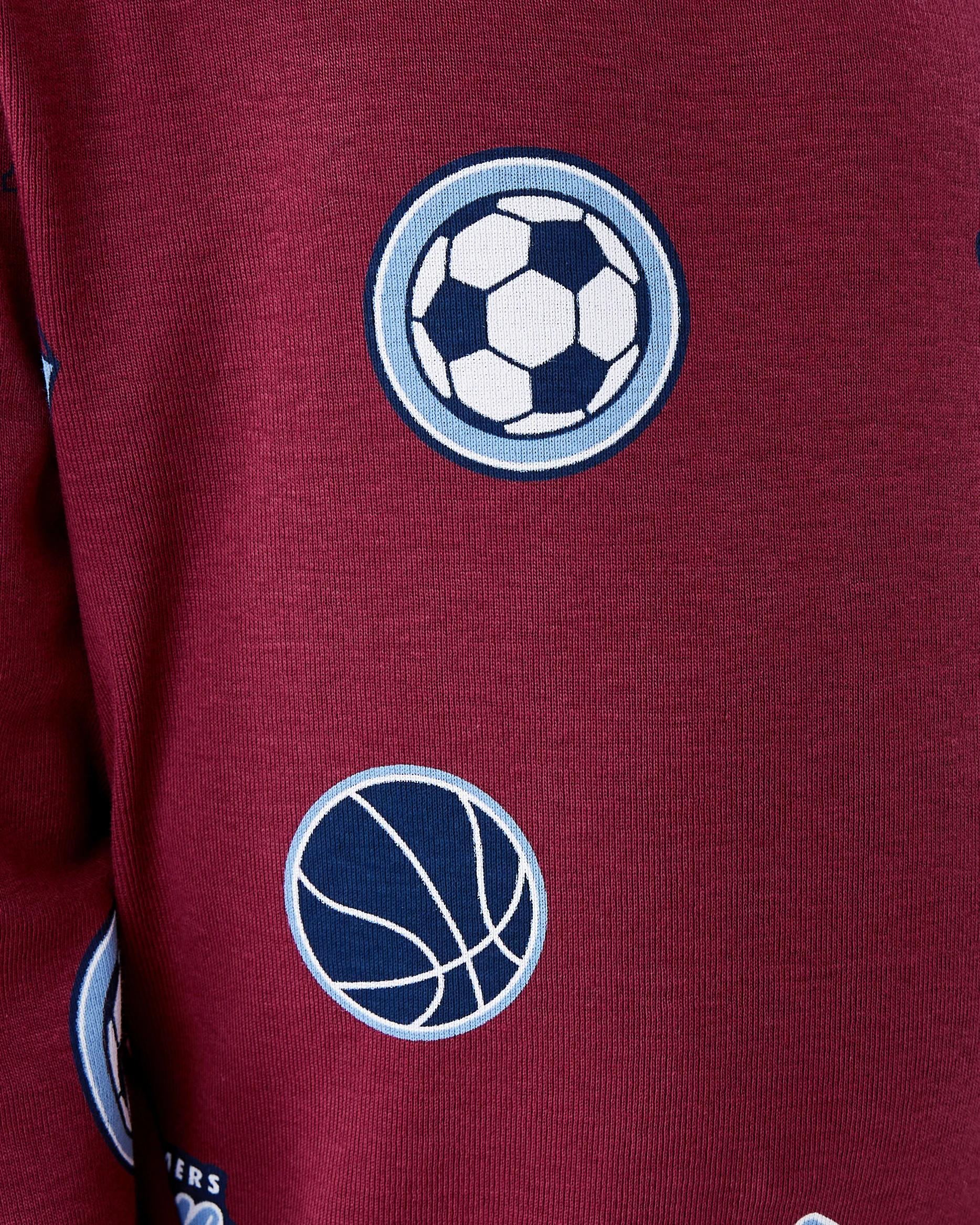 5 Rib Pyjama Set Red Sports, 5 of 7