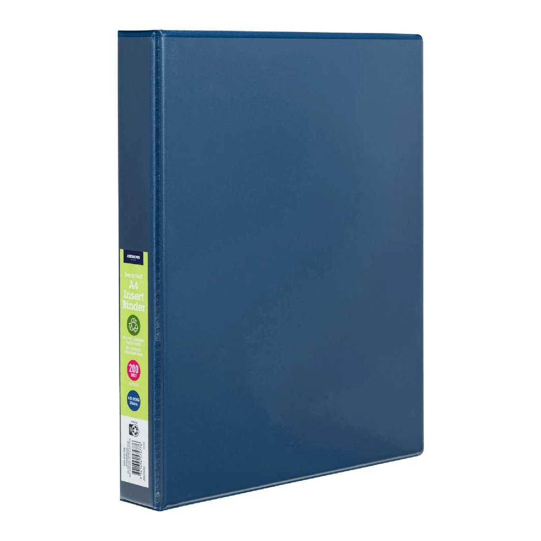 1 J.Burrows Insert Binder A4 4 D-Ring 25mm Blue, 1 of 6