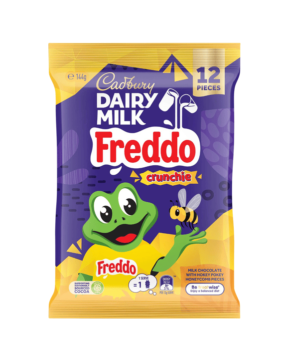 Cadbury Dairy Milk Freddo Crunchie Milk Chocolate Sharepack 12 Piece 144g