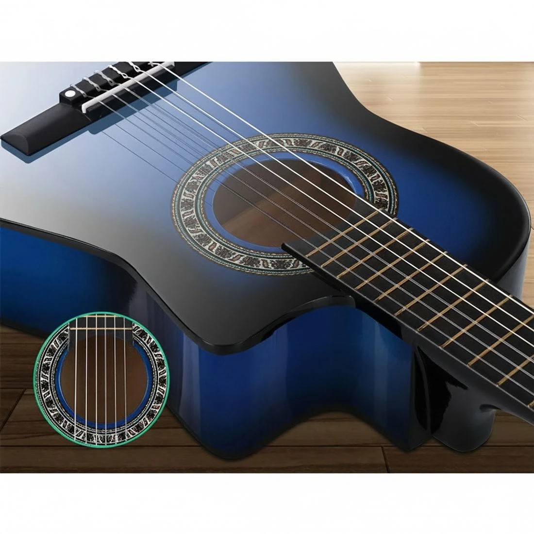 4 Alpha 34 Inch Classical Guitar Wooden Body Nylon String Beginner Kids Gift, 4 of 6