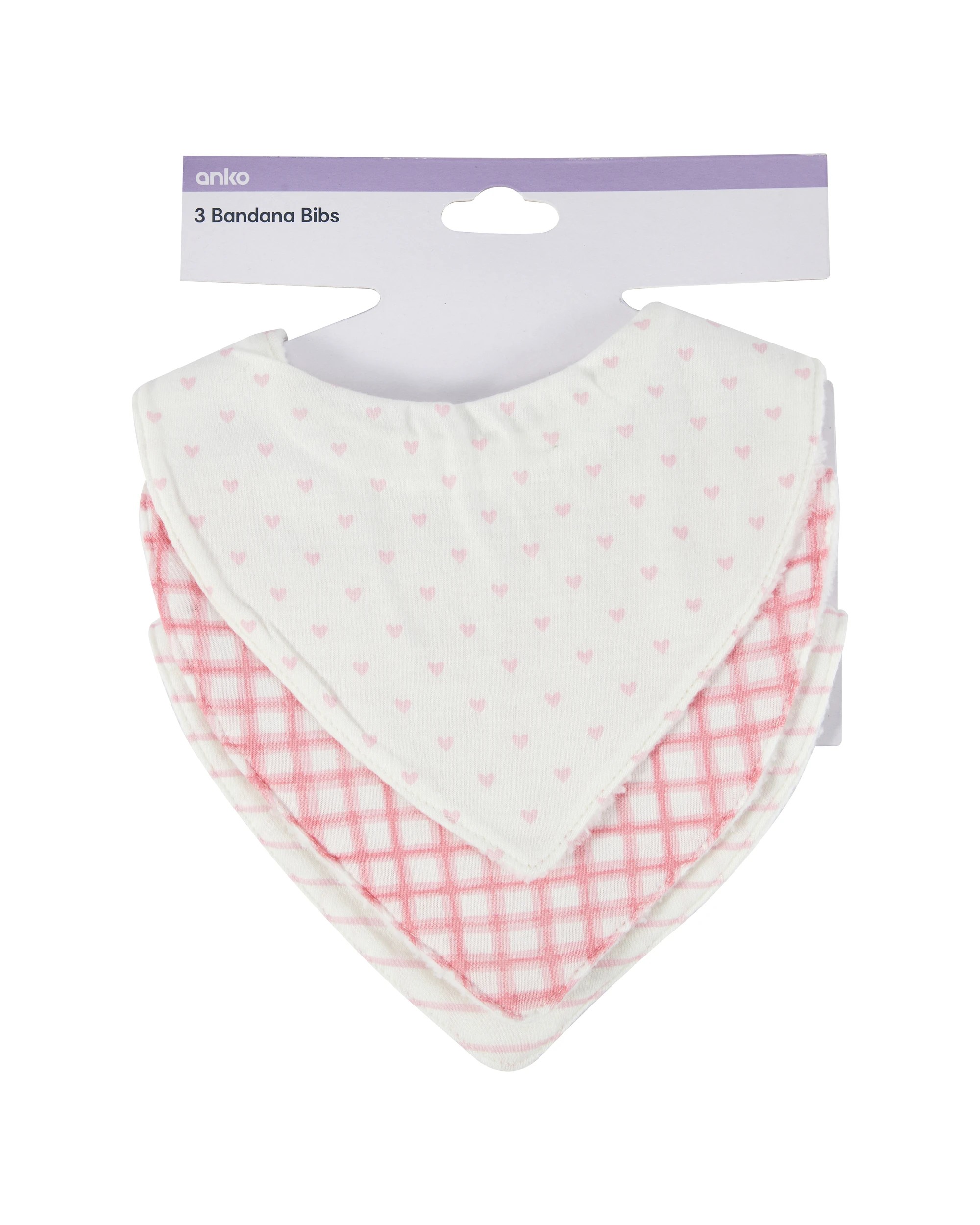 5 3 Pack Bandana Bibs - Hearts, 5 of 5