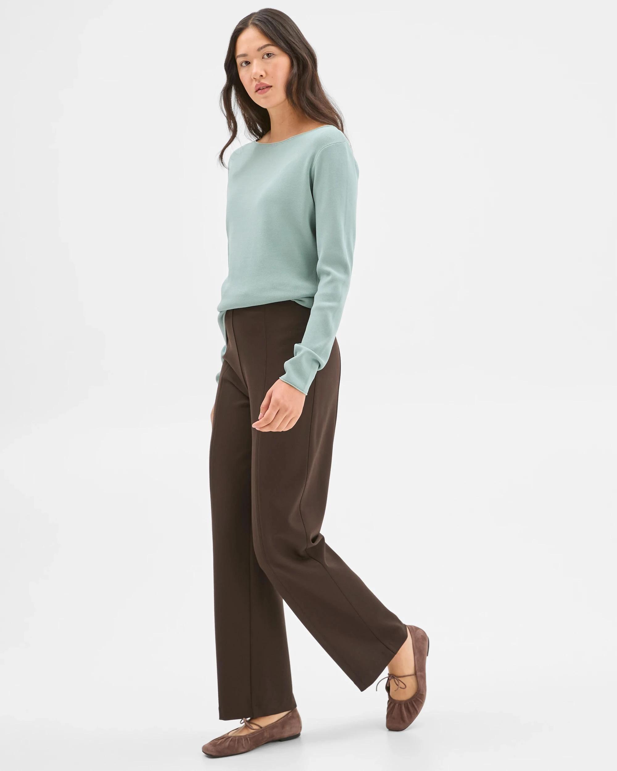 2 Preview Ponte Full Length Straight Leg Pants COFFEE BEAN, 2 of 6