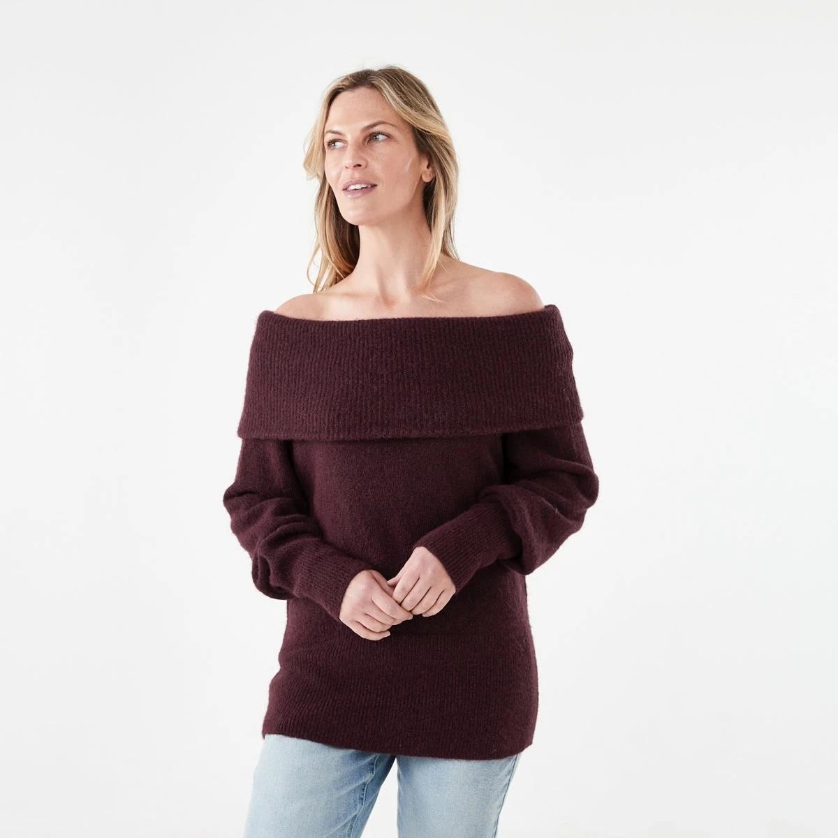 1 Off Shoulder Jumper Mulberry, 1 of 6