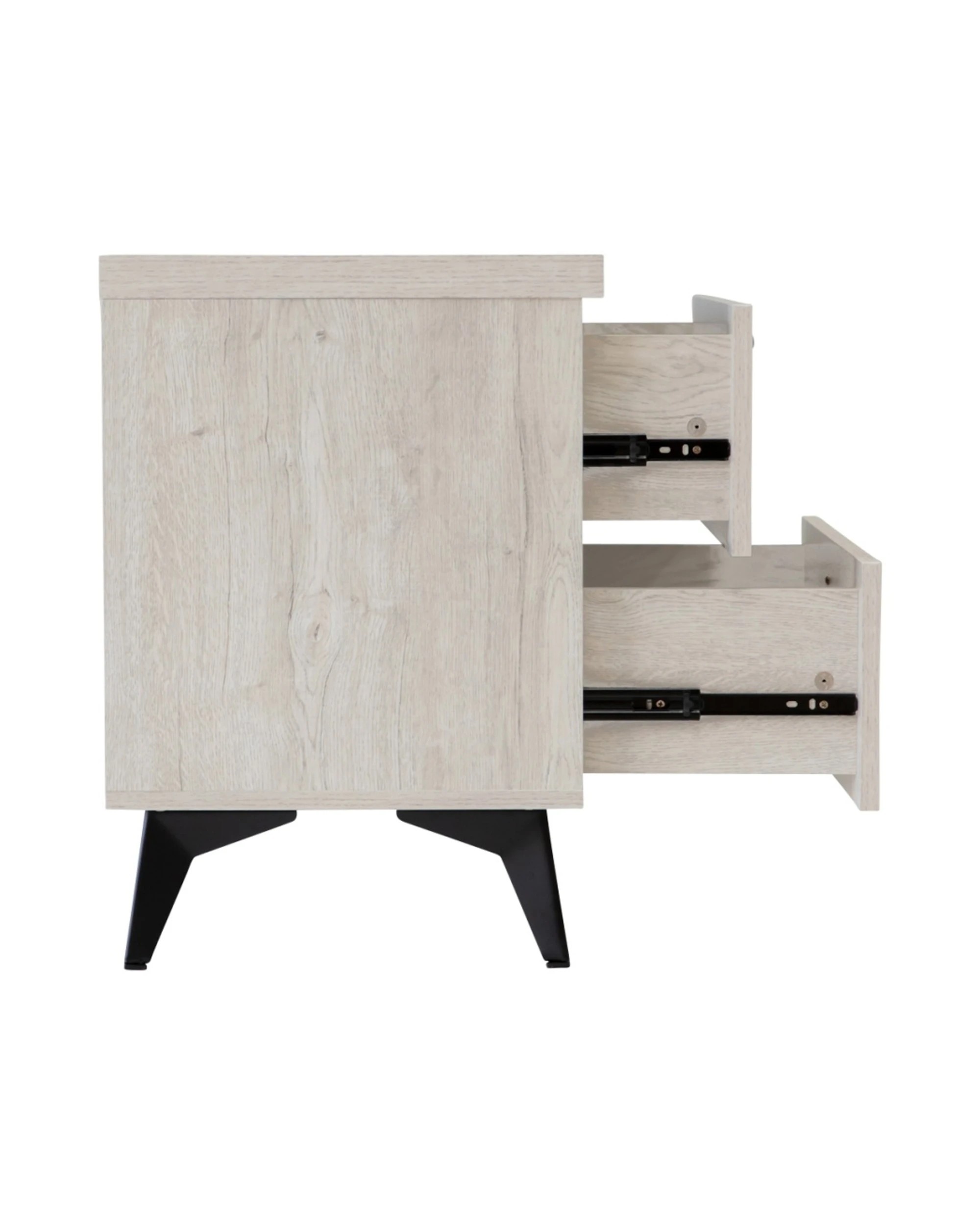 6 Alpine Bay Bayville Bedside Table 2 Drawer - Grey, 6 of 8