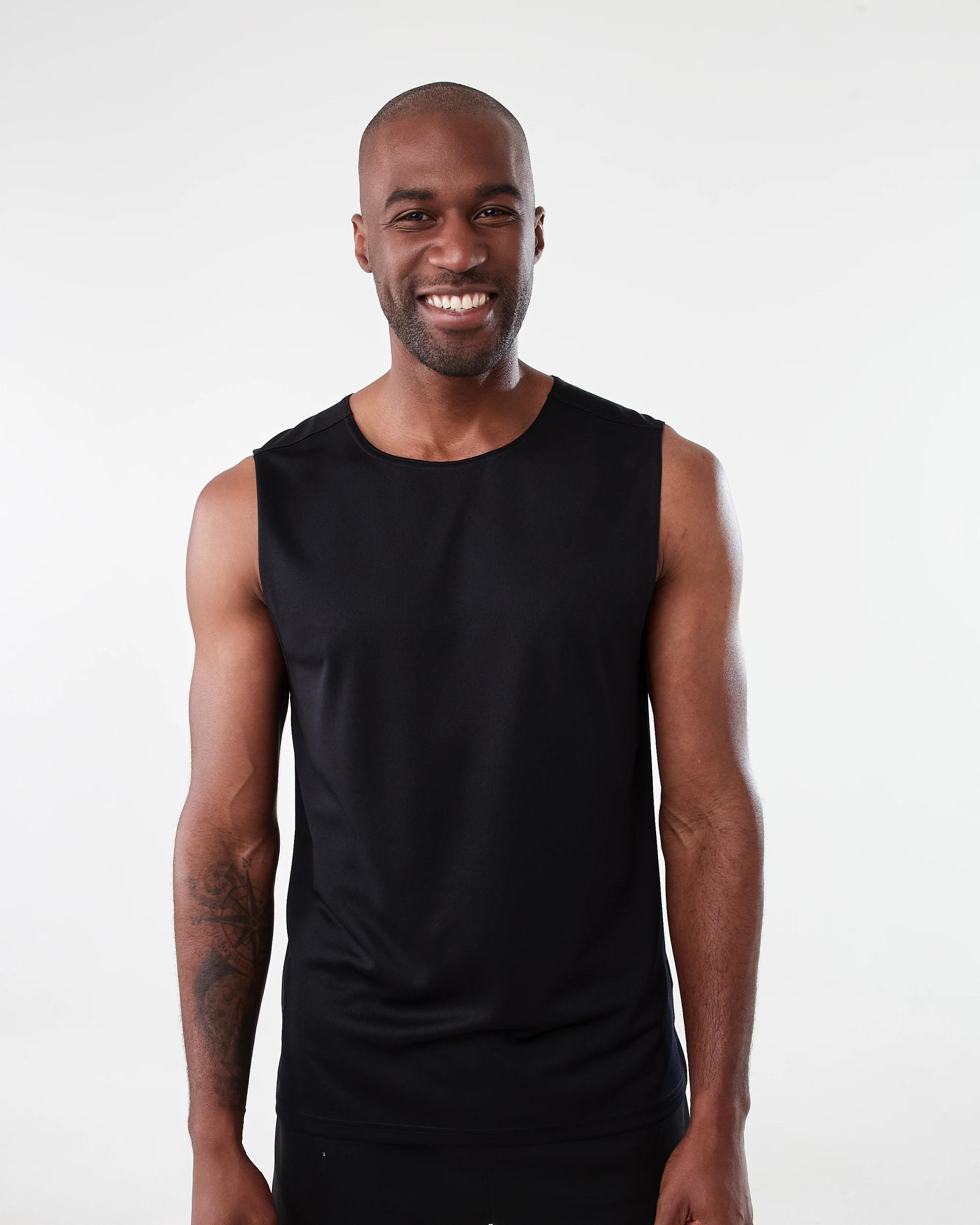 1 Active Mens Mesh Muscle Black, 1 of 6