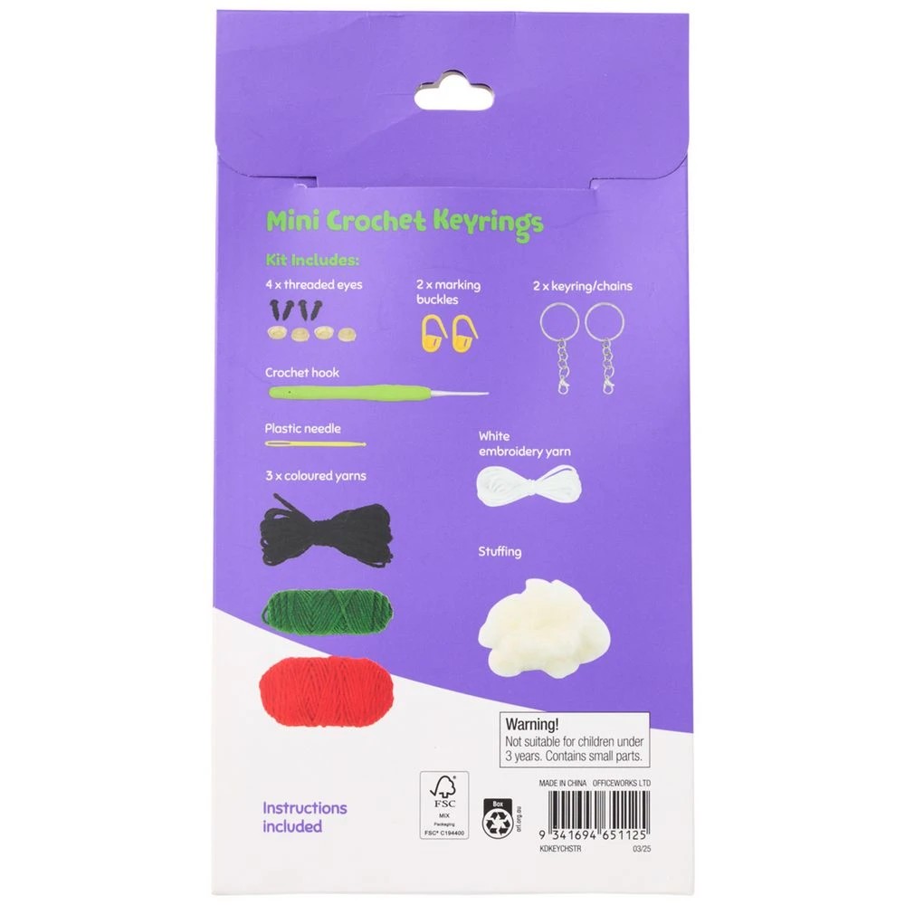 2 Kadink Crochet Key Rings Kit Cherry and Strawberry 2 Pack, 2 of 10