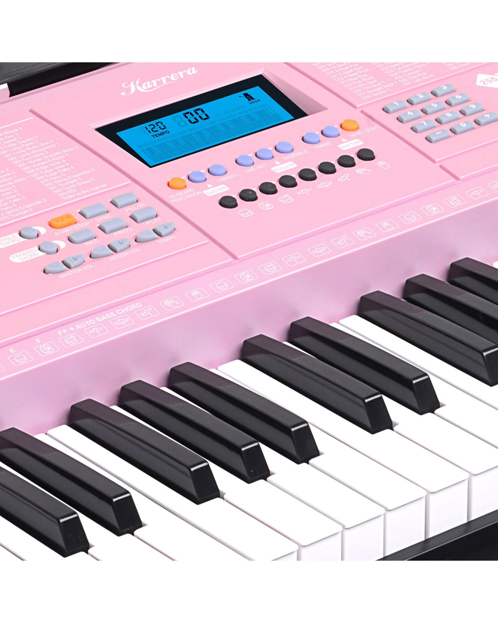 4 Karrera 61 Keys Electronic Keyboard Piano Music with Stand in Pink - Pink, 4 of 5