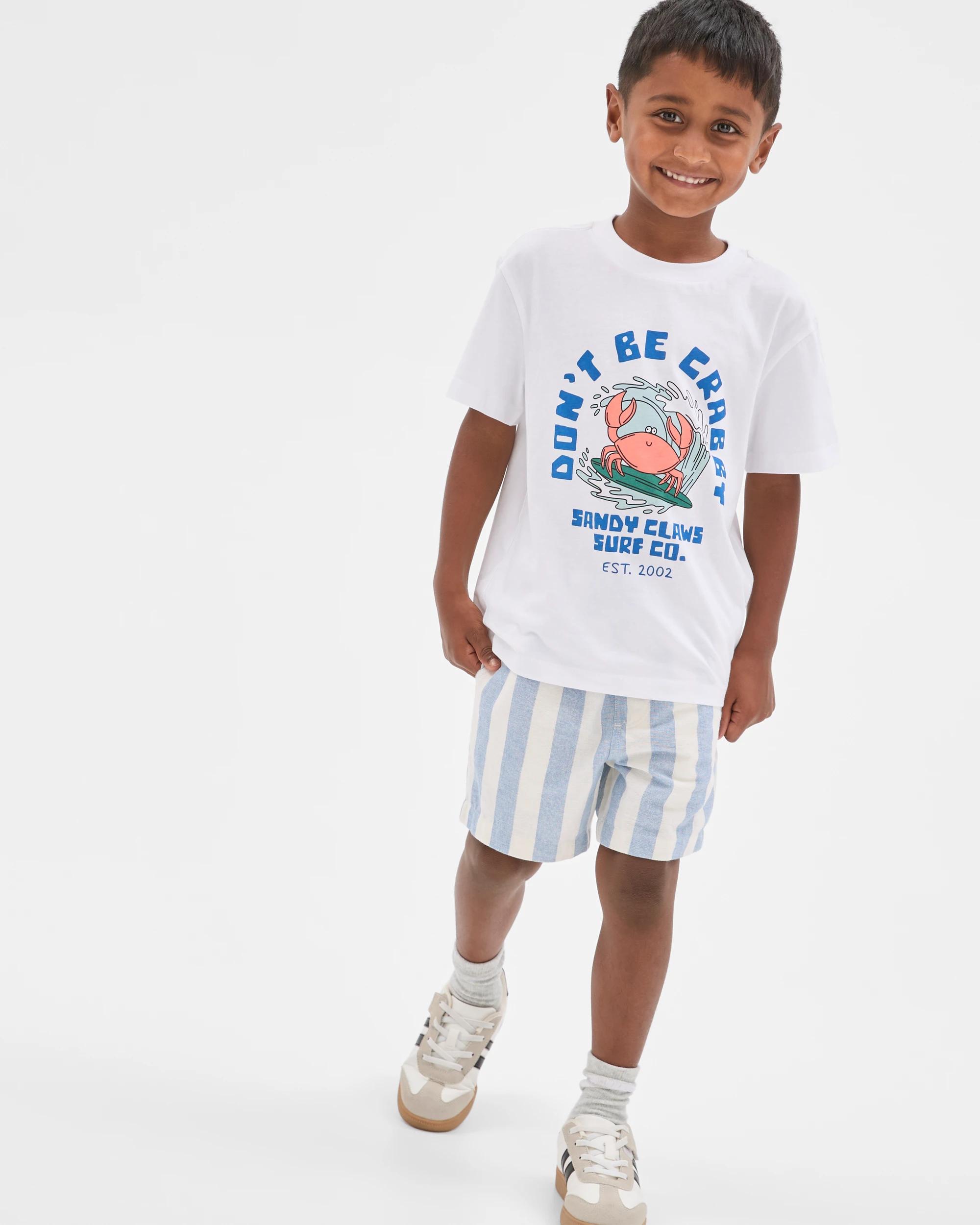4 Target Kids Stripe Volley Shorts BLUE + WHITE, 4 of 6
