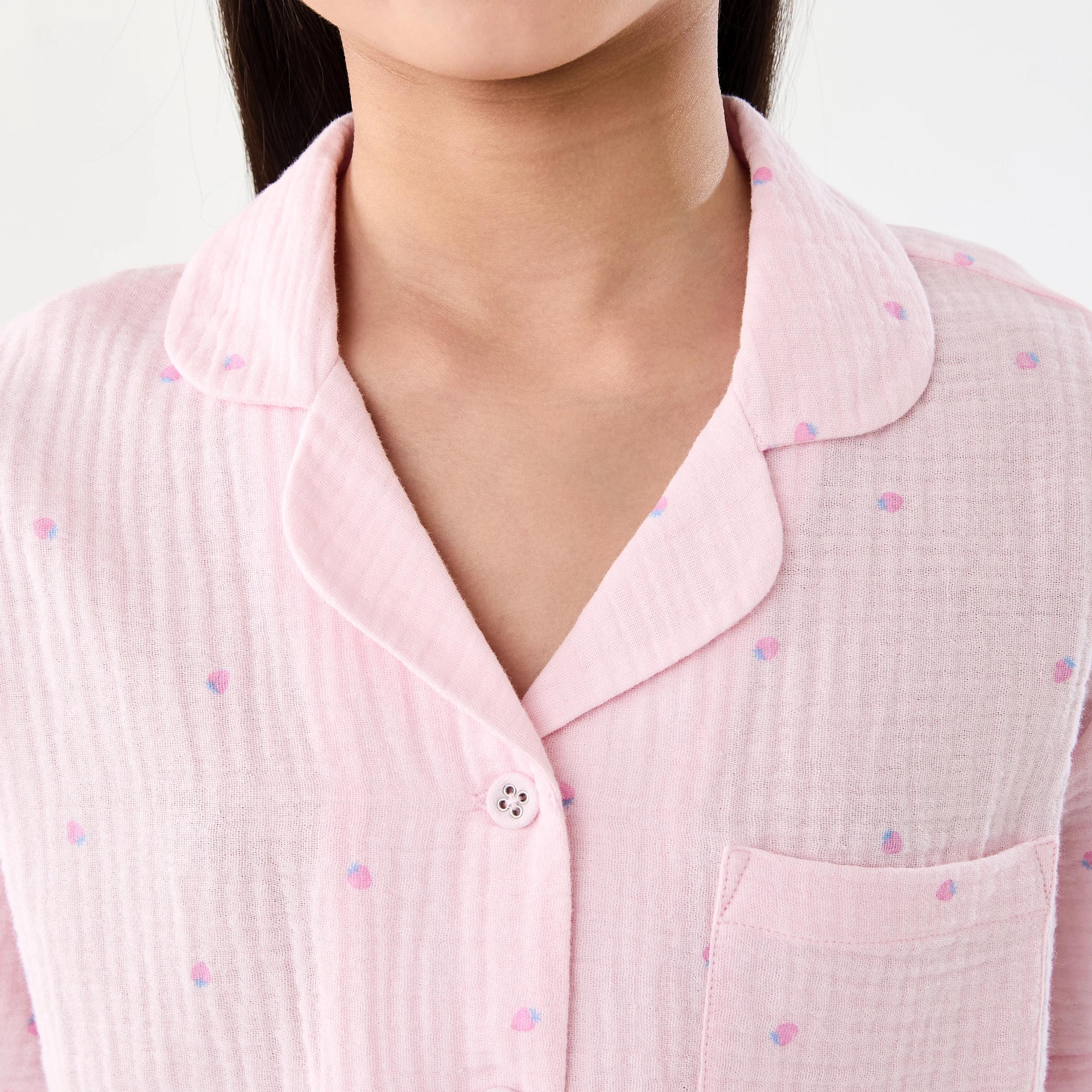 4 Short Sleeve Woven Pyjama Set PINK STRAWBERRY, 4 of 8