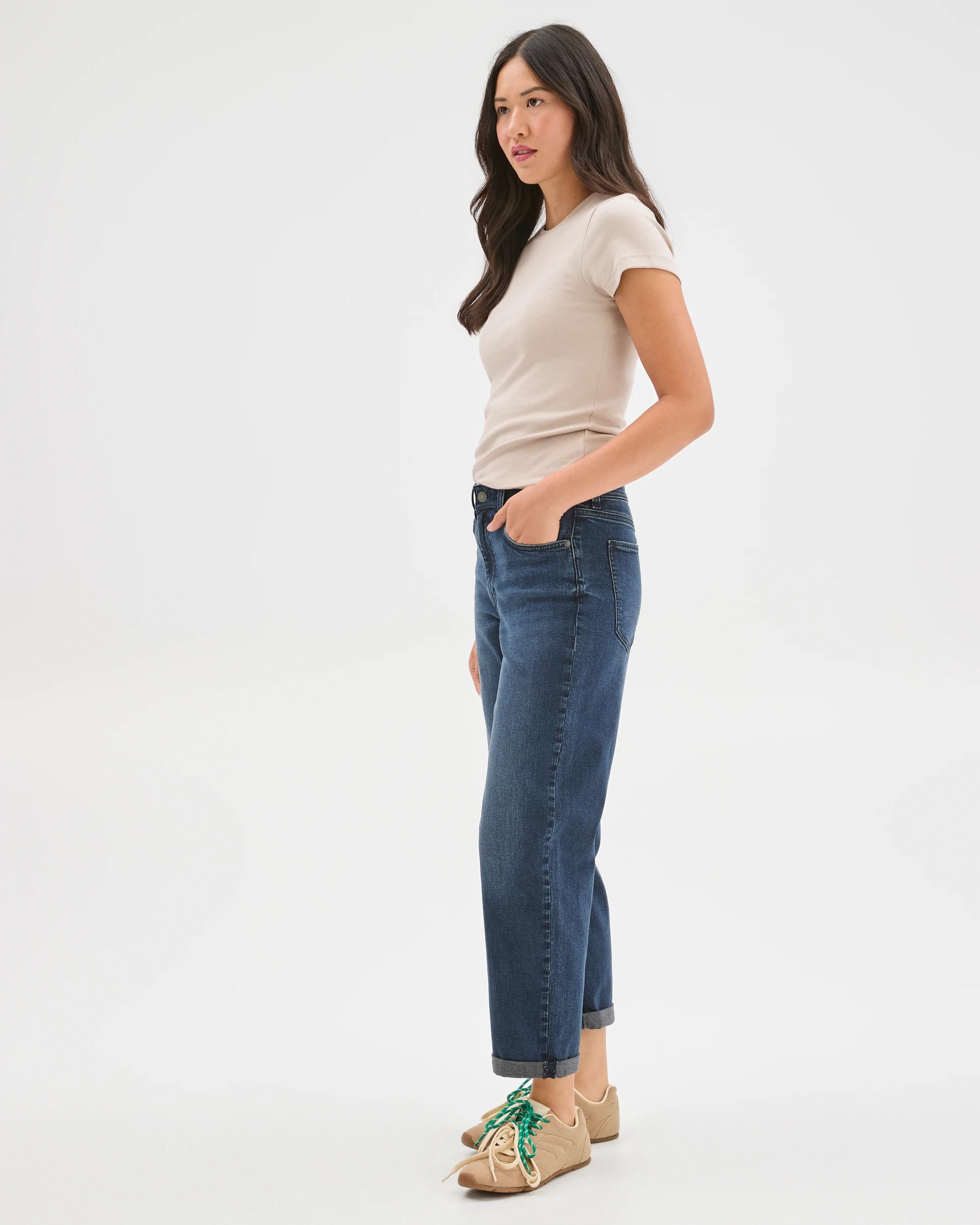 3 Target Denim Mid Rise Courtney Girlfriend Denim Jeans MOONLIGHT, 3 of 7