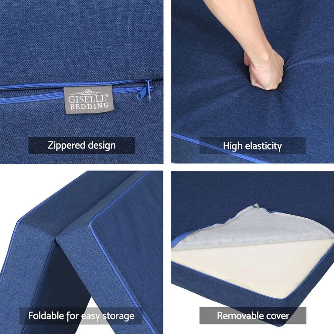 6 Giselle Bedding Foldable Mattress Folding Foam - Single Bed - Blue, 6 of 6