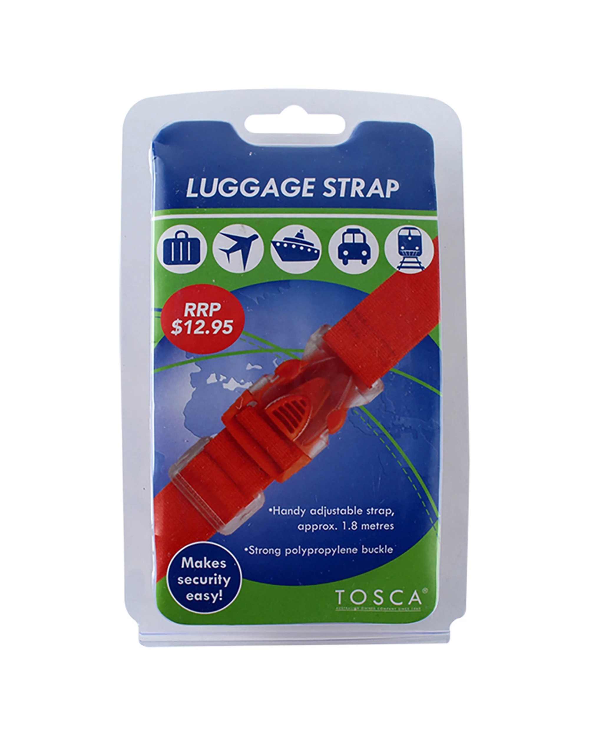 2 Tosca 2Pk 1.8M Adjustable Luggage Security Strap - Orange, 2 of 2