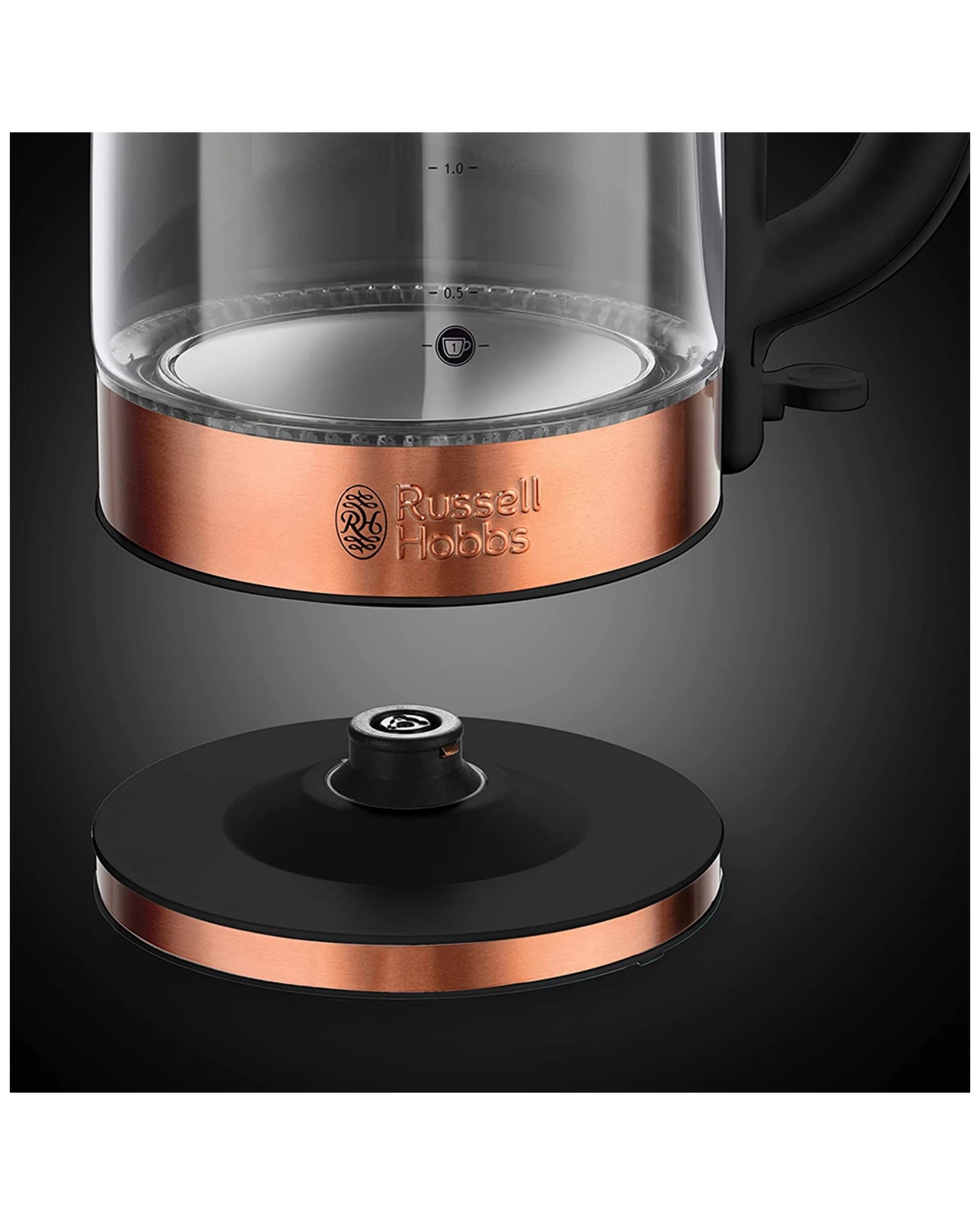 4 Russell Hobbs Rhk172 Electric Brooklyn 1.7l Cordless Glass Water Kettle Copper - Brown, 4 of 6