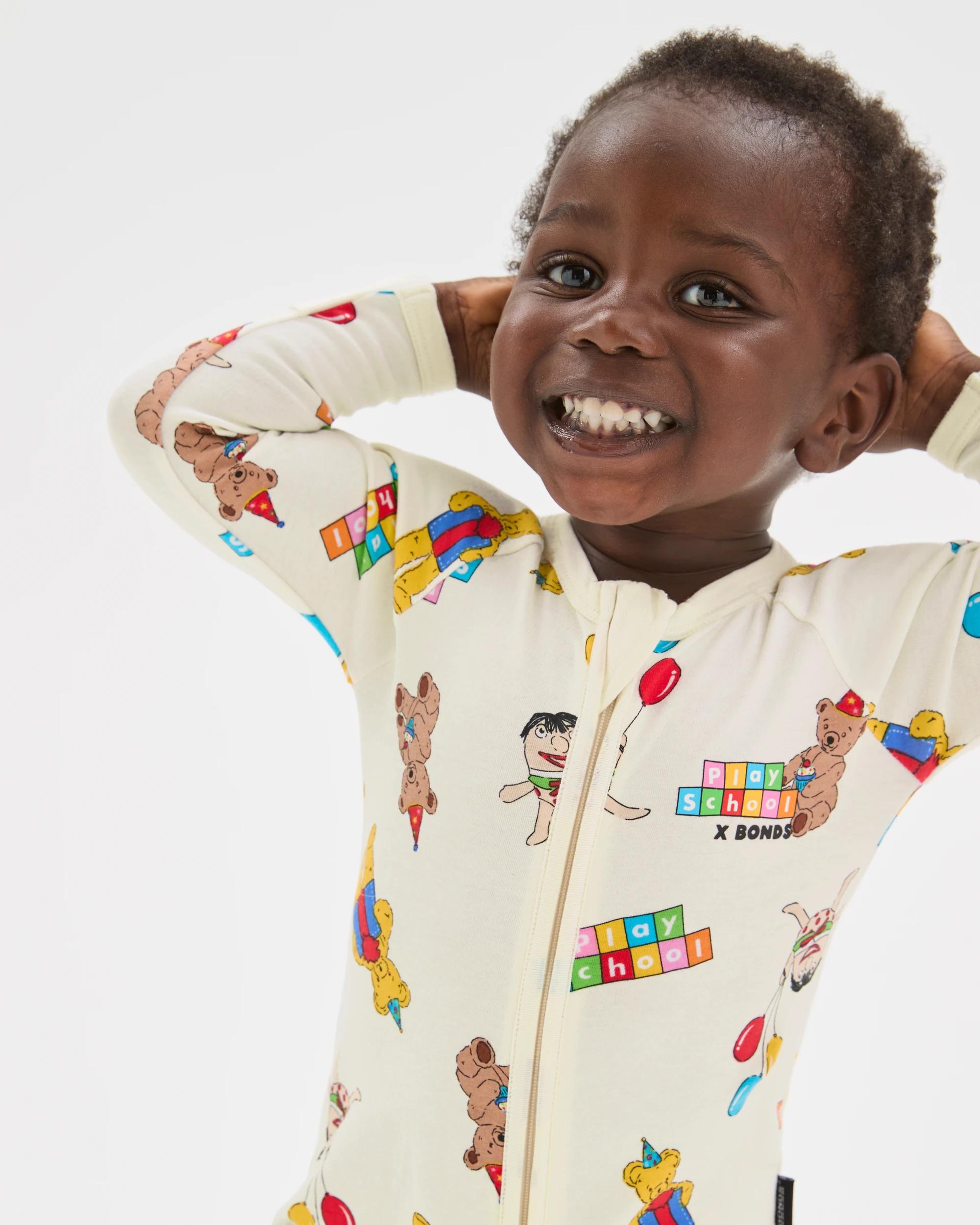 4 Bonds Playschool Baby Zip Wondersuit Coverall PLAYSCHOOL PRINT HUZ, 4 of 6