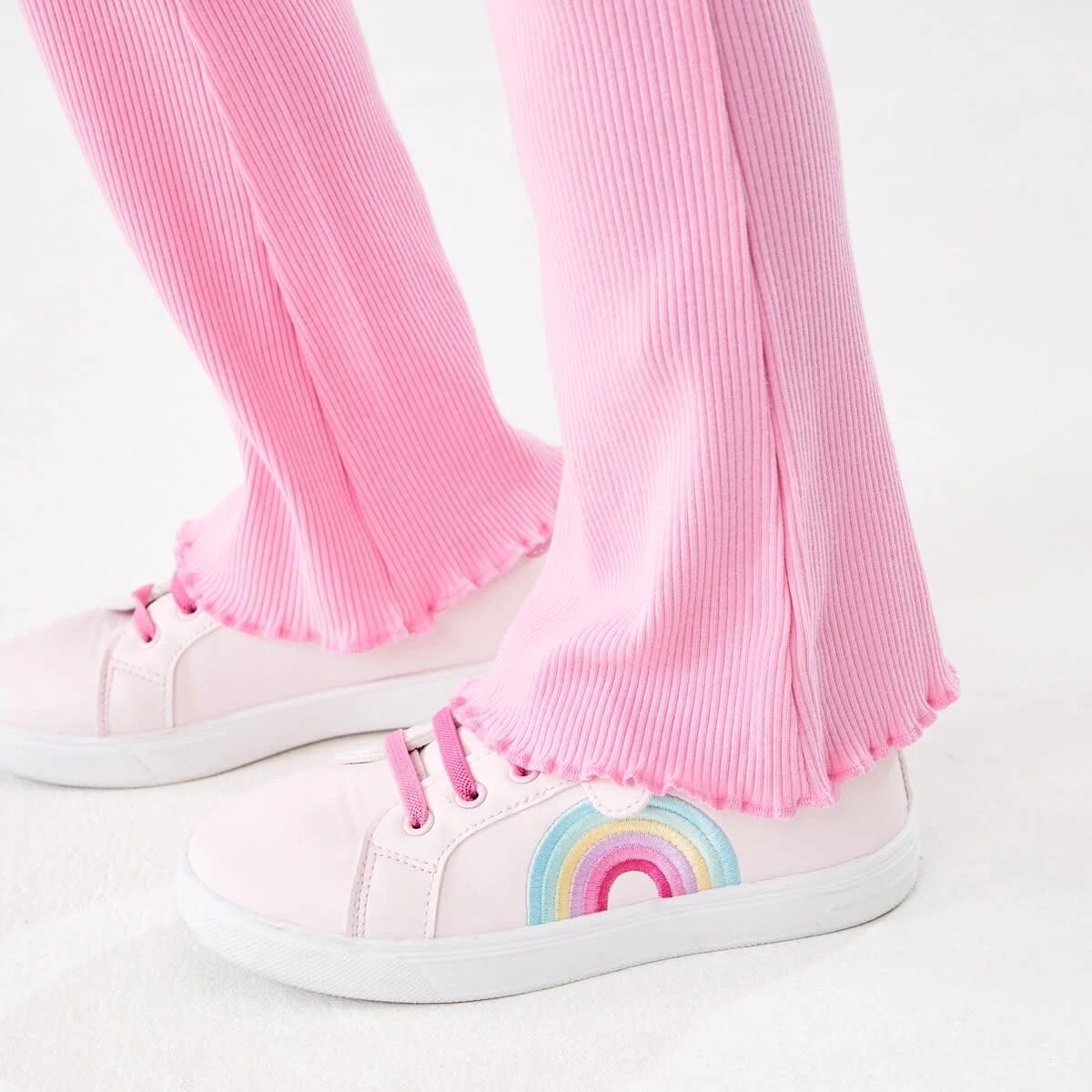 4 Rib Flare Leggings Pris Pink, 4 of 8