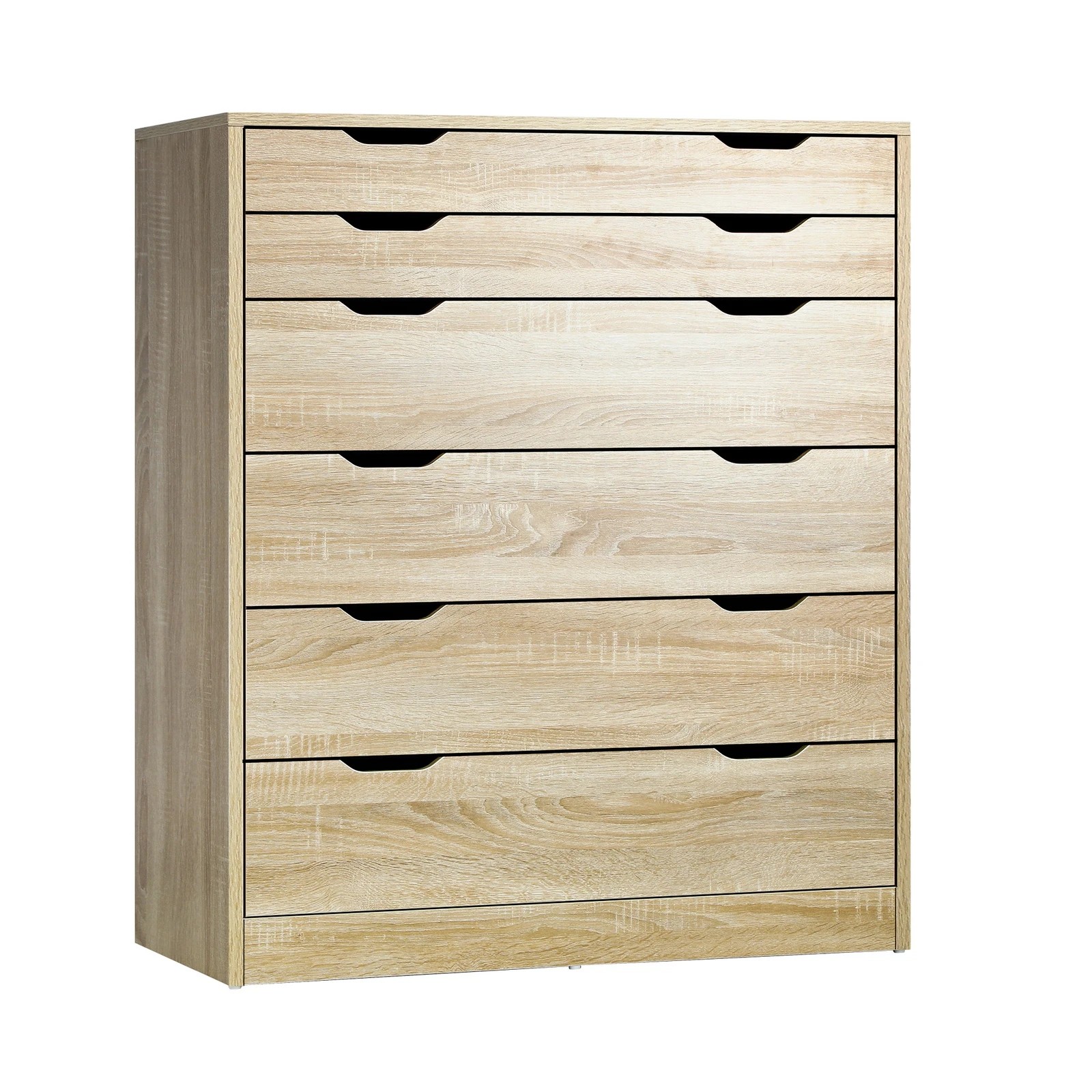 8 Oikiture 6 Chest Of Drawers Tallboy Storage Cabinet Dresser
 - Natural, 8 of 8