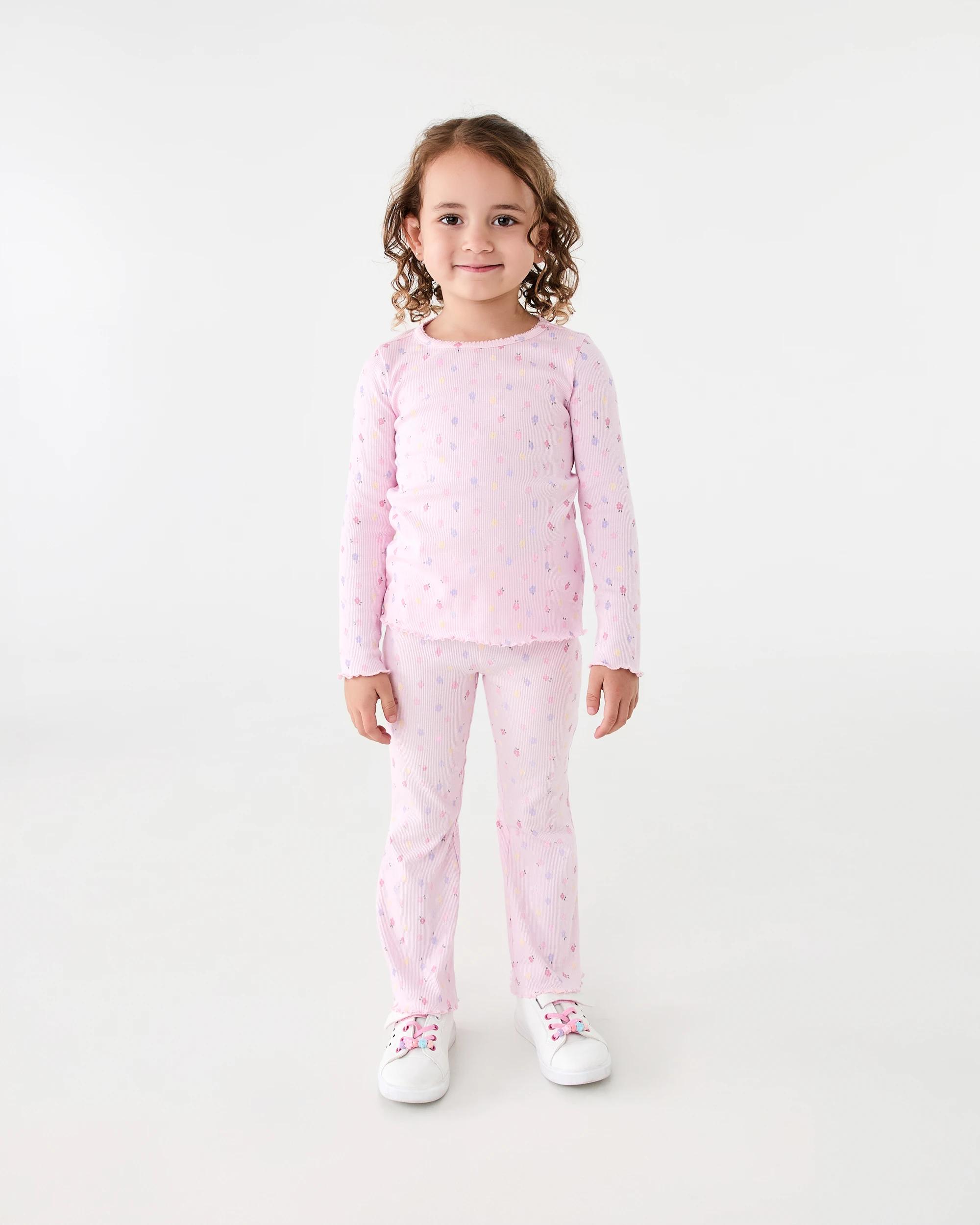 5 Rib Flare Leggings Pnk Flwrs, 5 of 6