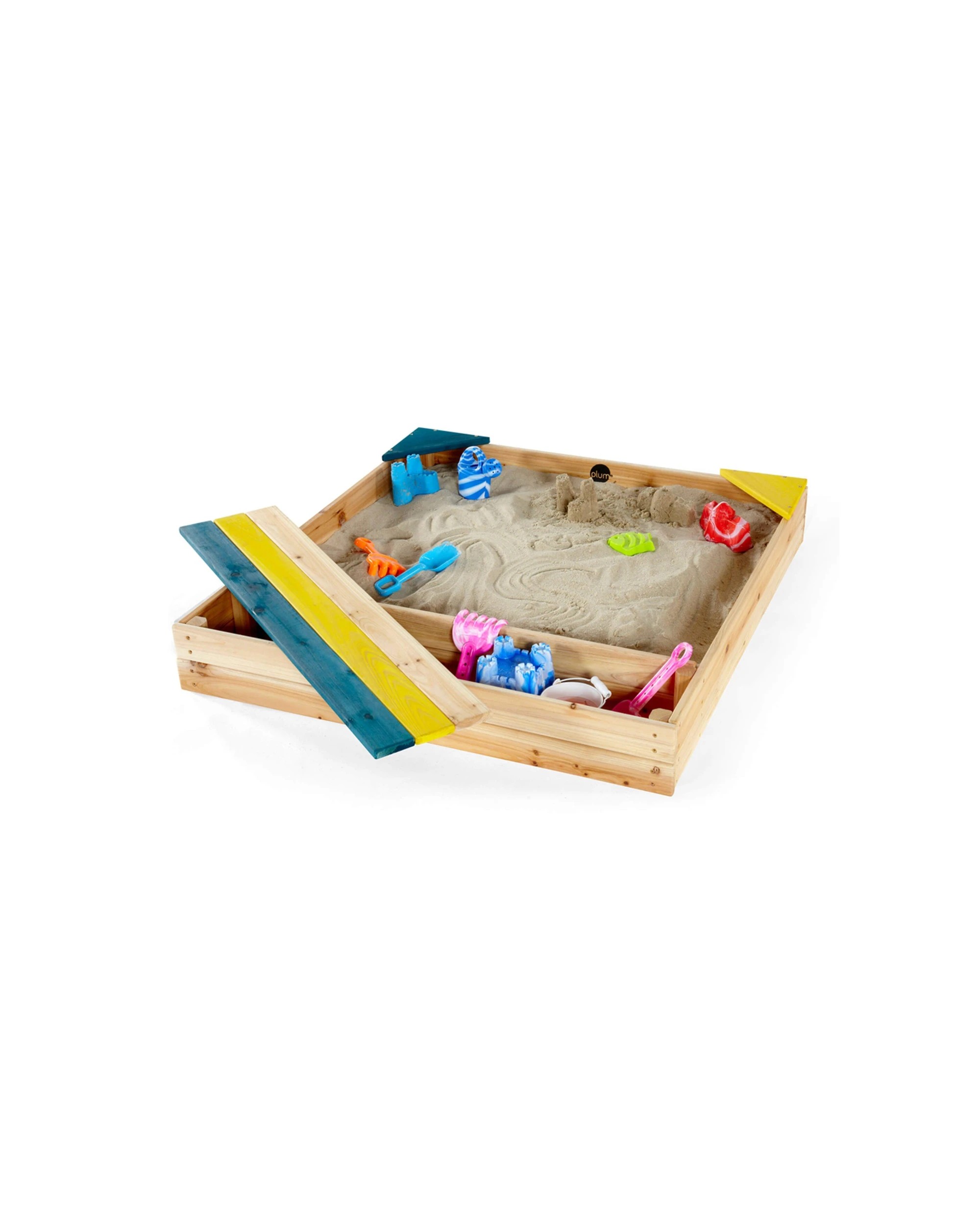 3 Plum Play Au Store-it Wooden Sandpit With Storage Bench And Fabric Liner - Brown, 3 of 3