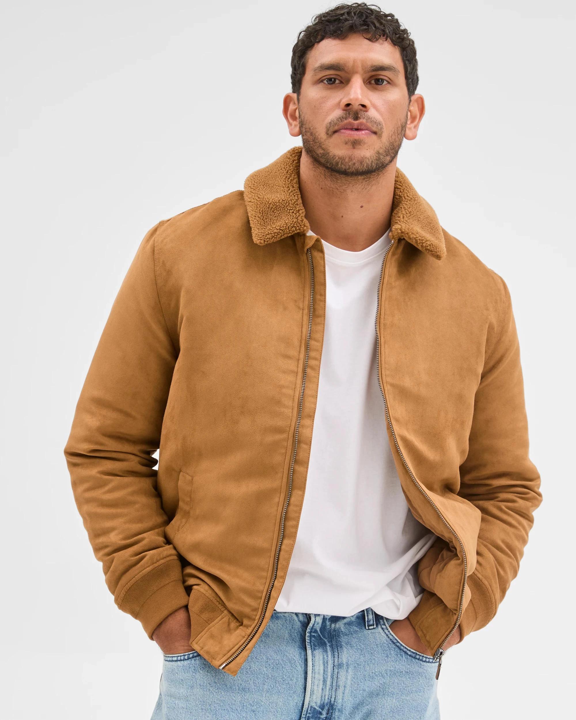 1 Target Man Faux Suede Jacket WALNUT, 1 of 6