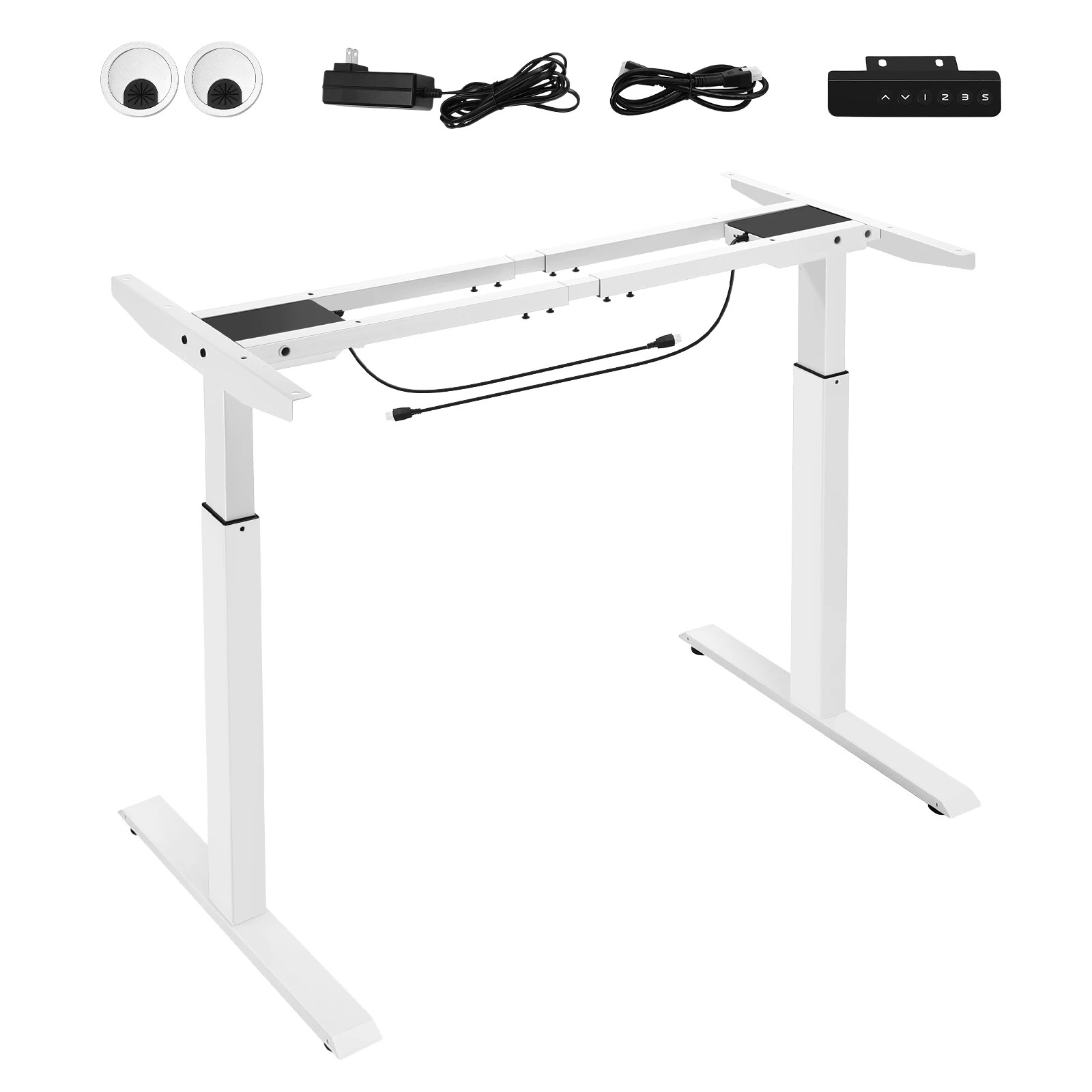 3 LUXSUITE Stand Up Desk Frame Electric Table Legs Base Adjustable, 3 of 6
