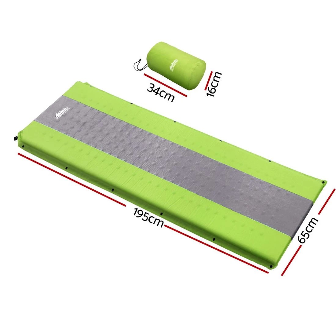 2 Weisshorn Self Inflating Mattress Camping Sleeping Mat Air Bed Pad Single - Green, 2 of 7