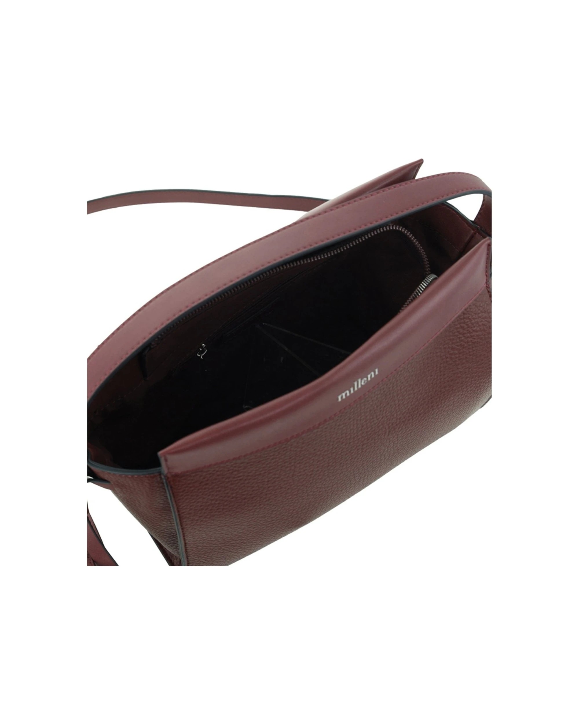 2 Milleni Vegan Leather Shoulder Bag W Adjustable Strap Compact Adjustable Length - Burgundy, 2 of 4