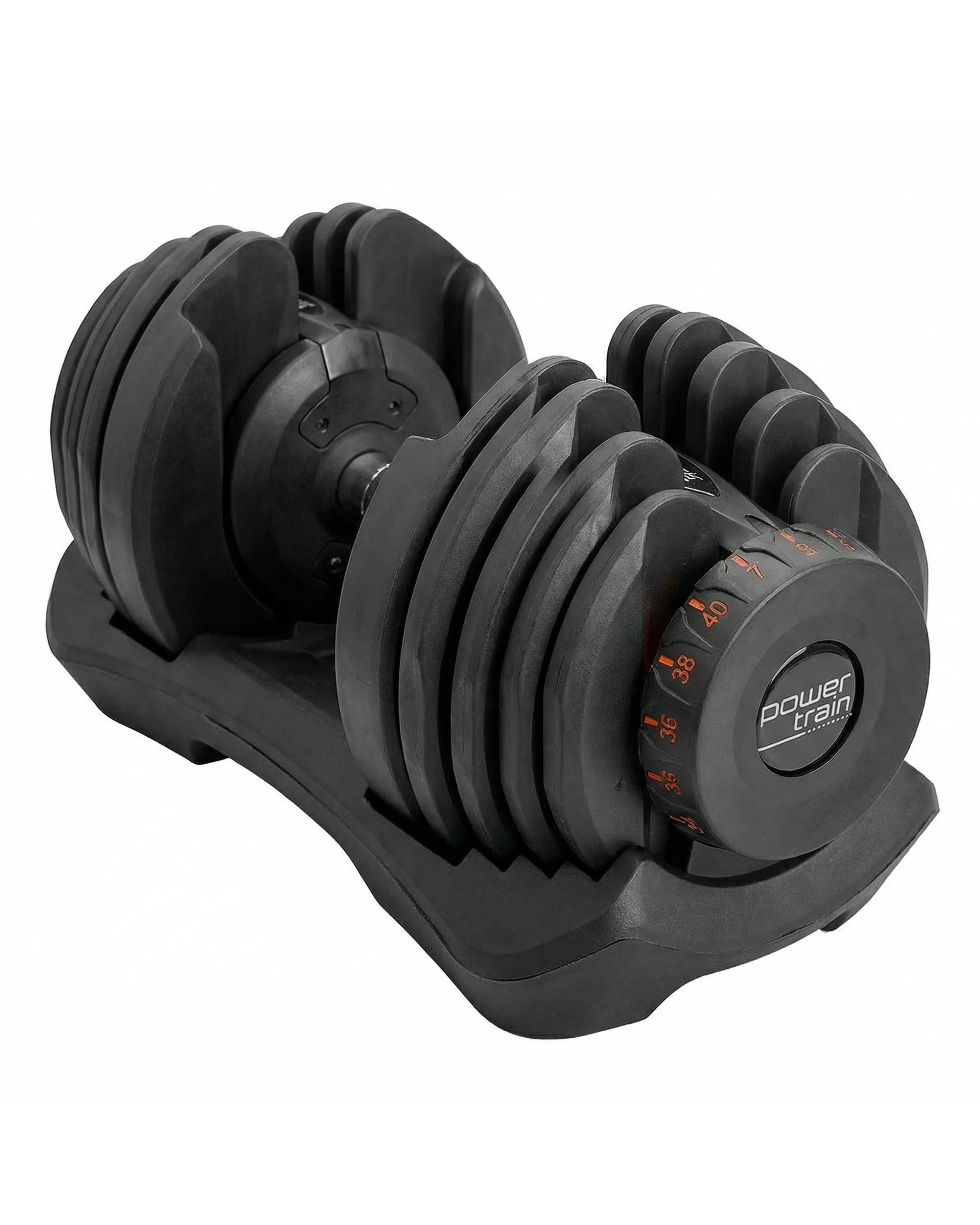 4 Powertrain 80kg Adjustable Dumbbells and Stand Home Gym and Bench - Black, 4 of 9