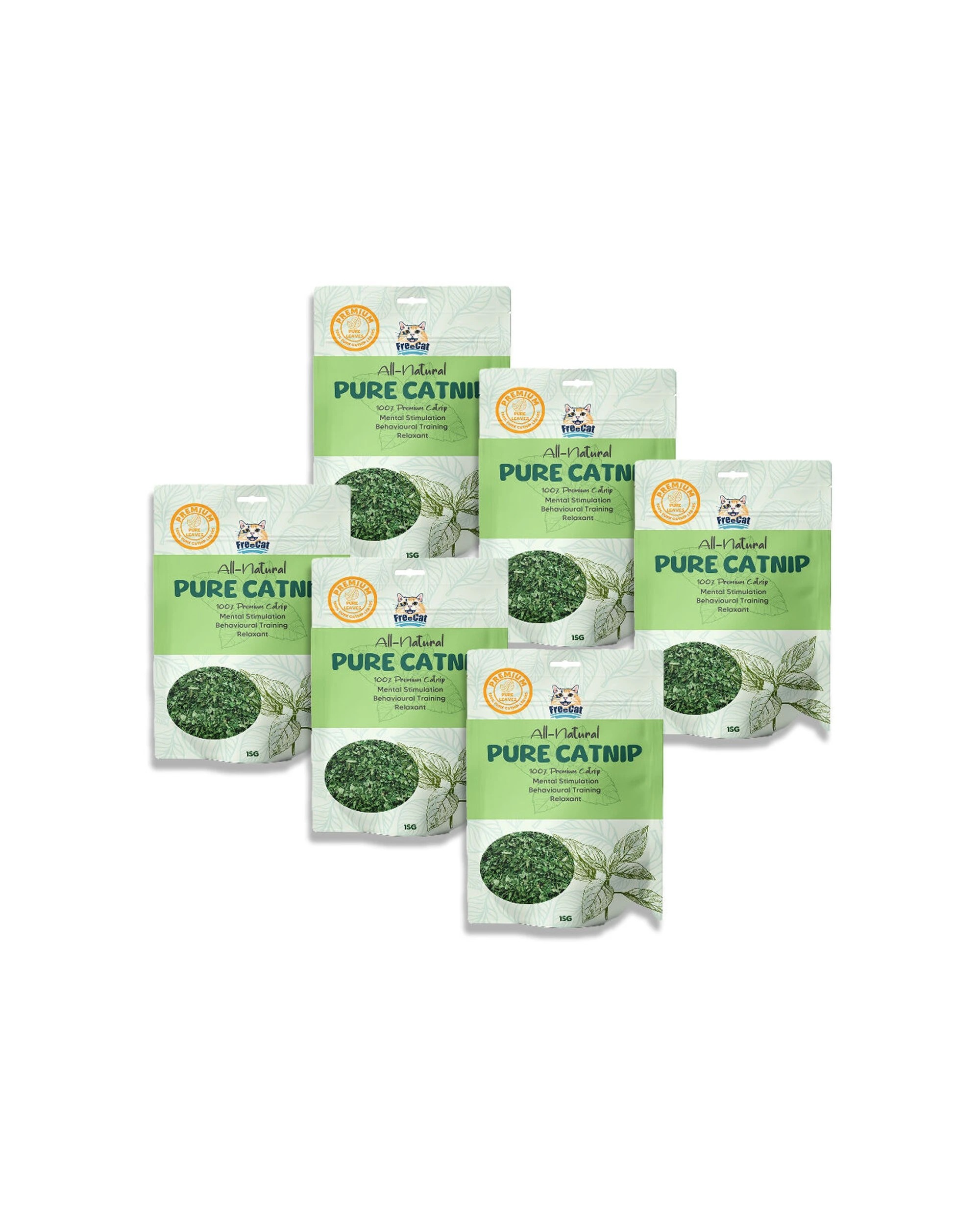 1 Freecat Sealed Premium All Natural 100 Percent Pure Catnip 6 Pack 15g Cat Treats - Plain, 1 of 1