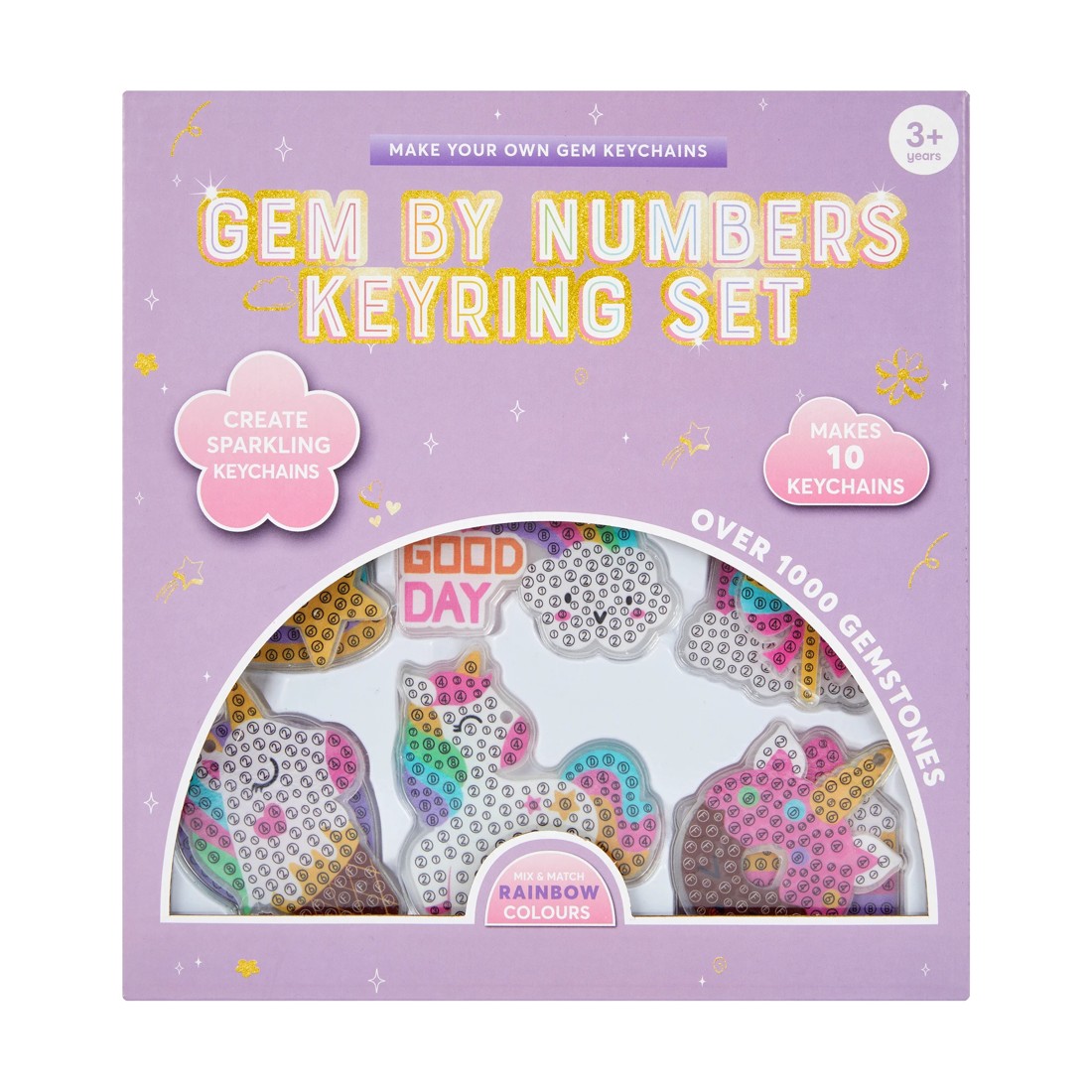 1 Make Your Own Gem Keychains: Gem by Numbers Keyring Set, 1 of 10