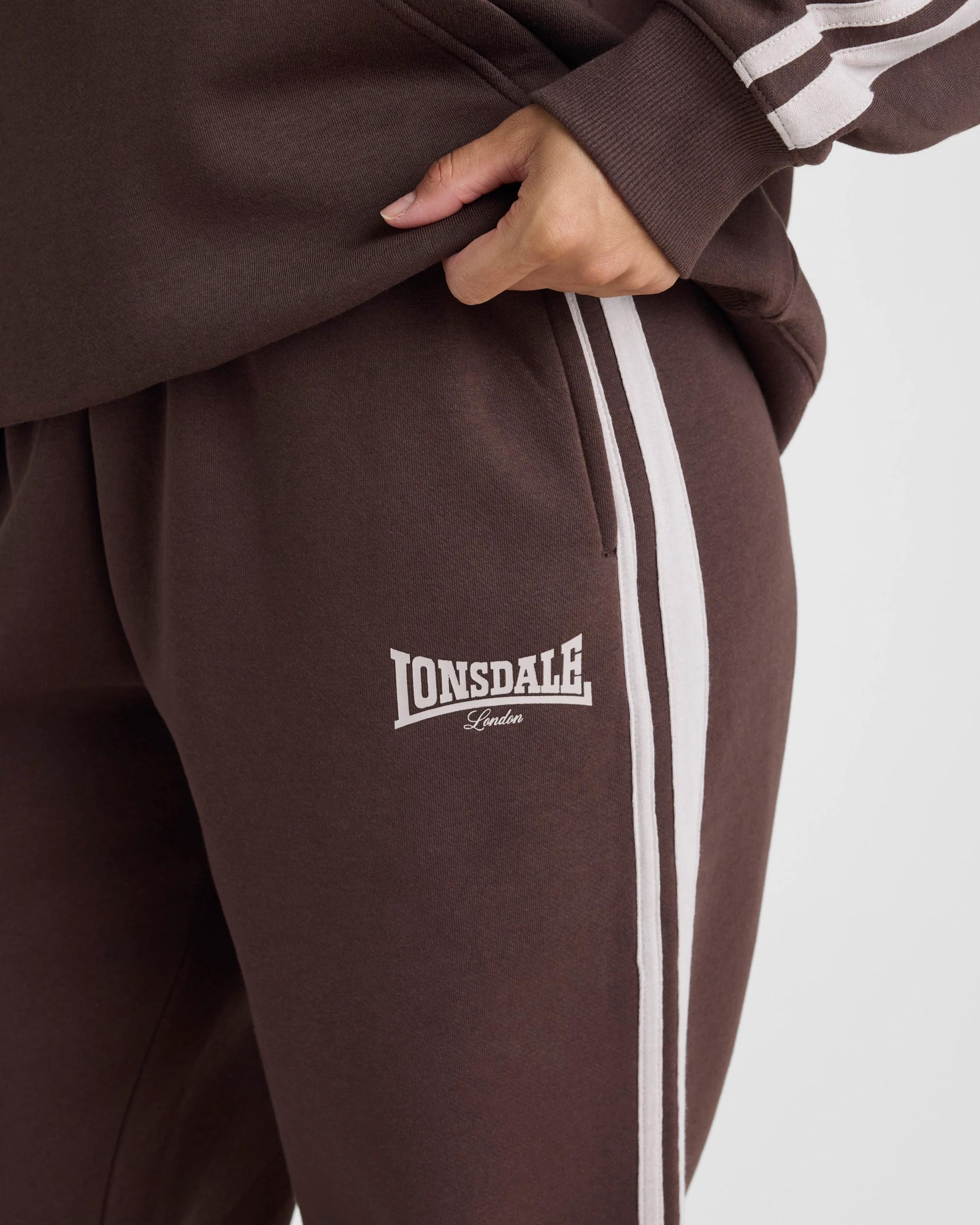 3 Lonsdale London Straight Leg Trackpants CHOCOLATE, 3 of 5