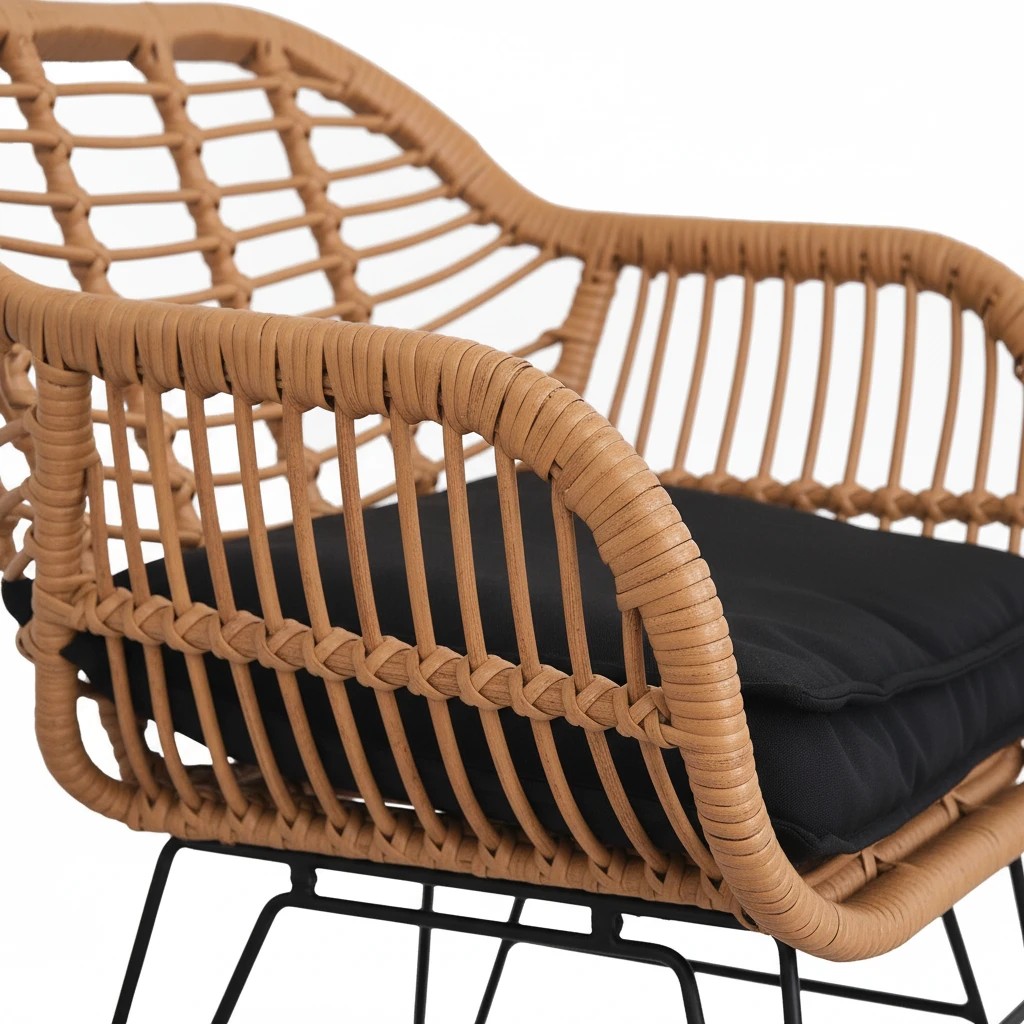 4 Elora 3pc Lounge Set Outdoor Furniture Rattan Wicker Chair Table Garden Patio Balcony, 4 of 10