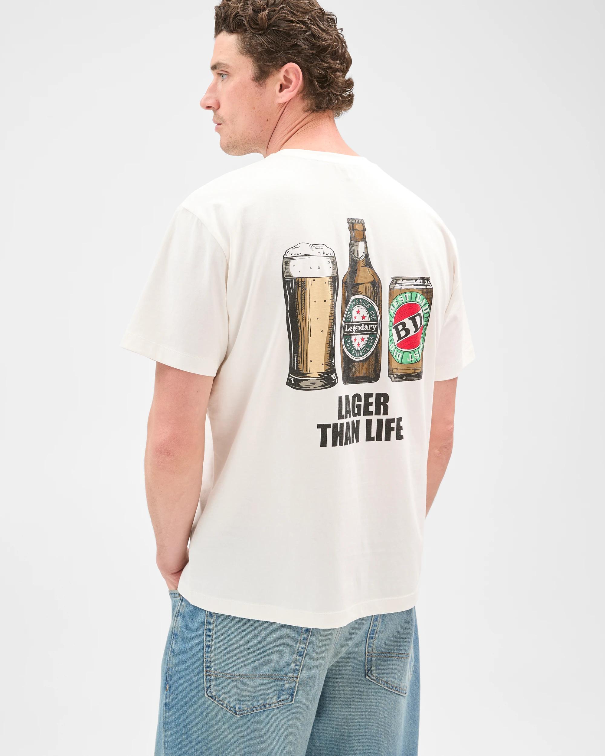 2 Target Man Australian Cotton Short Sleeve T-Shirt WHITE LAGER THAN LIFE, 2 of 6