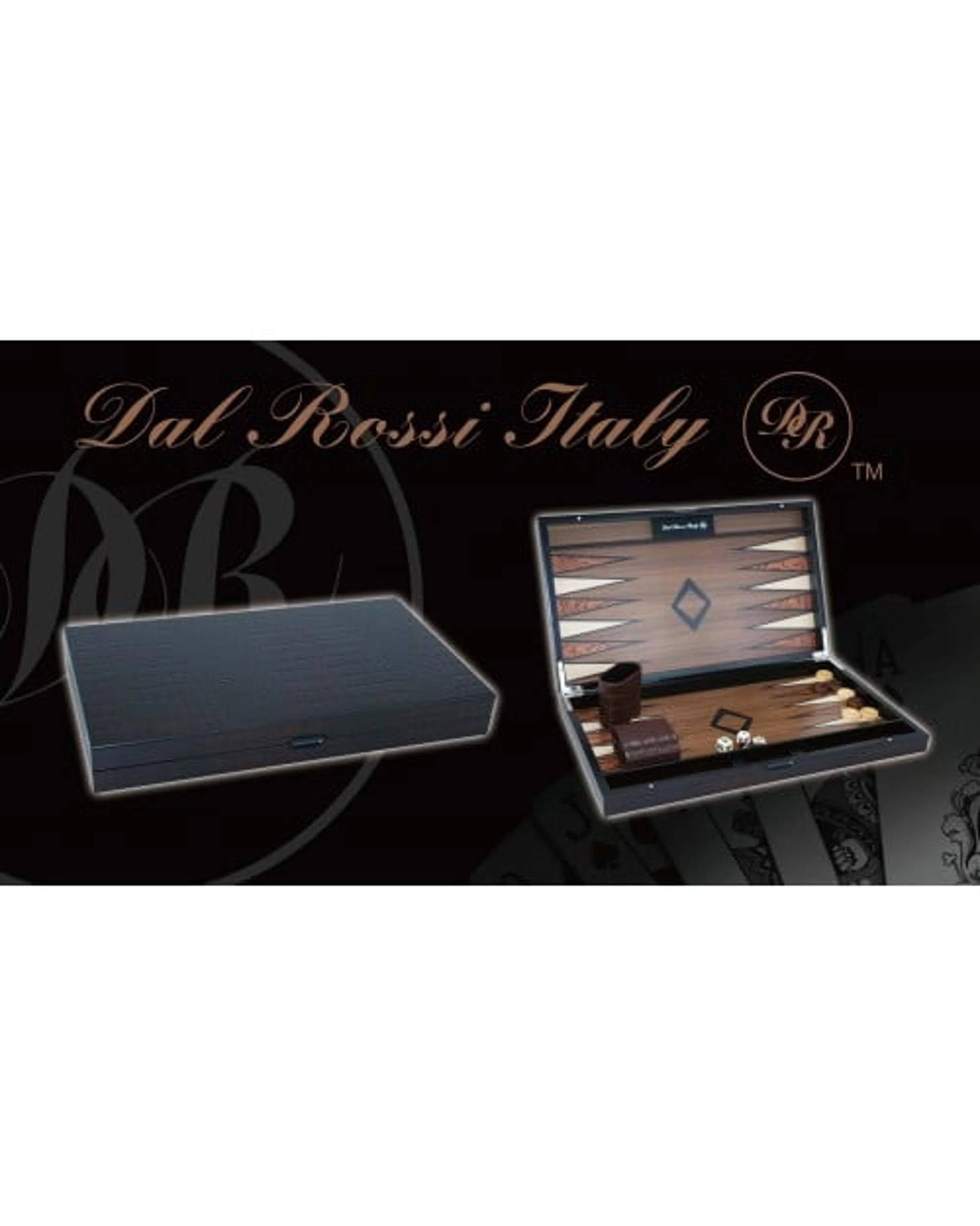 3 Dal Rossi Italy Backgammon Wooden 15 inch Crocodile Engraved Design Dark Brown, 3 of 3