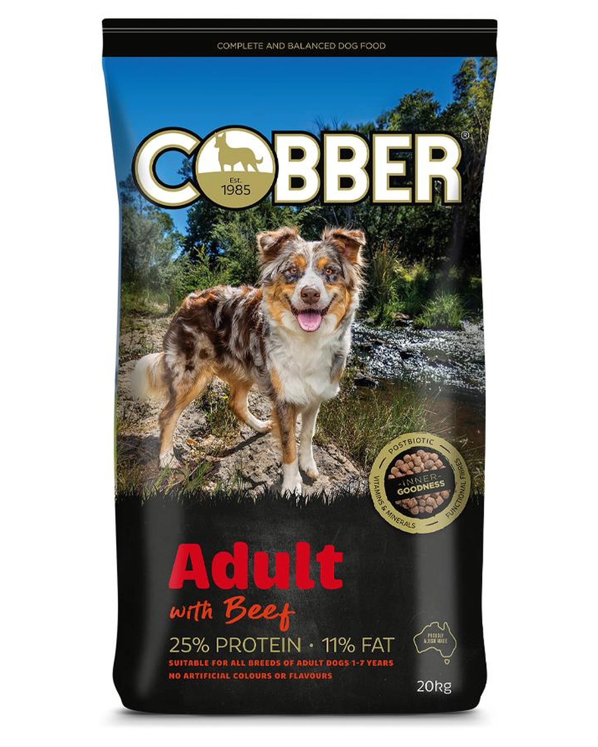 1 Cobber Adult 1-7 All Breeds Inner Goodness Dry Dog Food with Beef 20kg, 1 of 1
