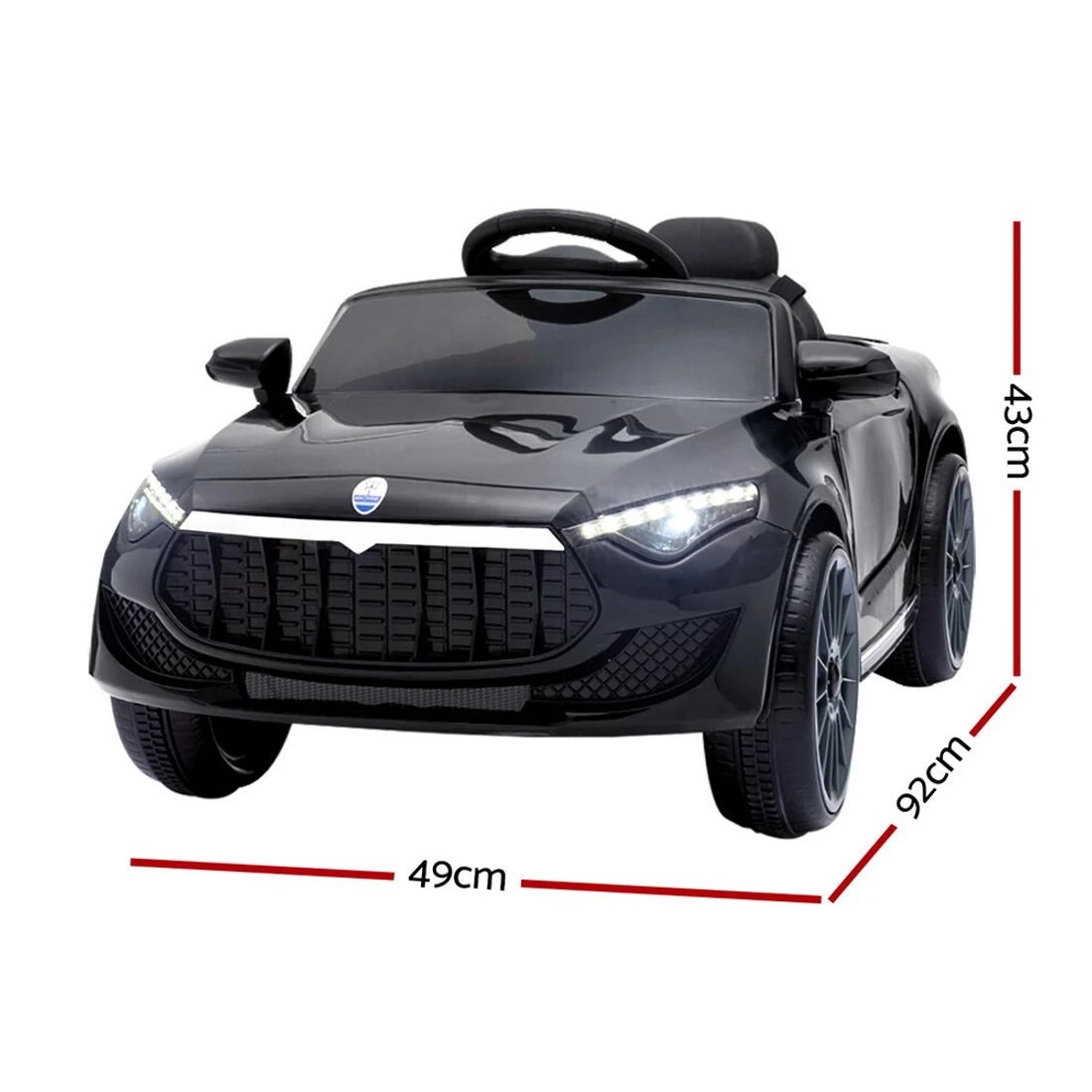 2 Rigo Kids Electric Ride On Car Toys Cars Horn Music Remote Control 12V - Black, 2 of 8