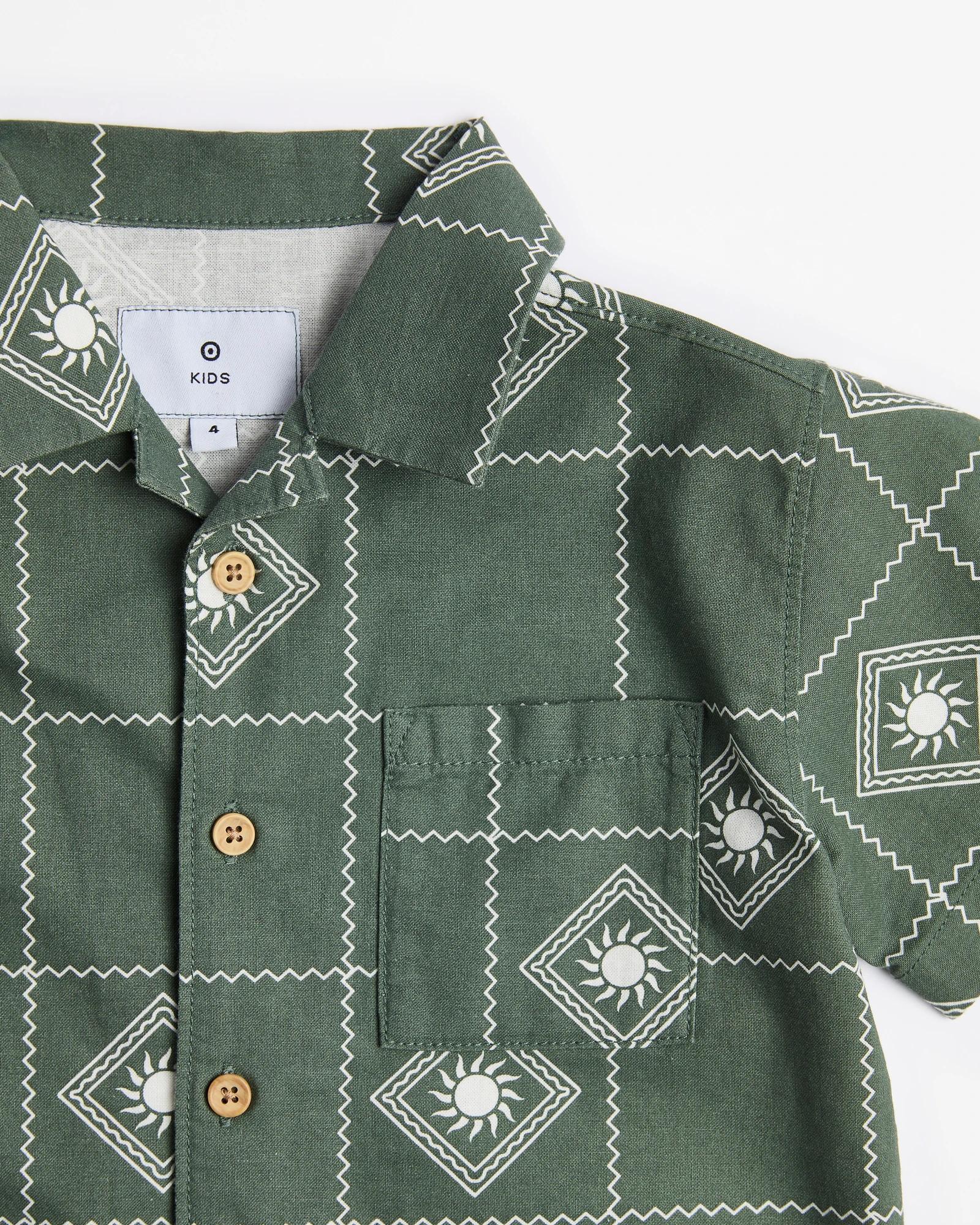 5 Target Cotton Short Sleeve Shirt GREEN, 5 of 5