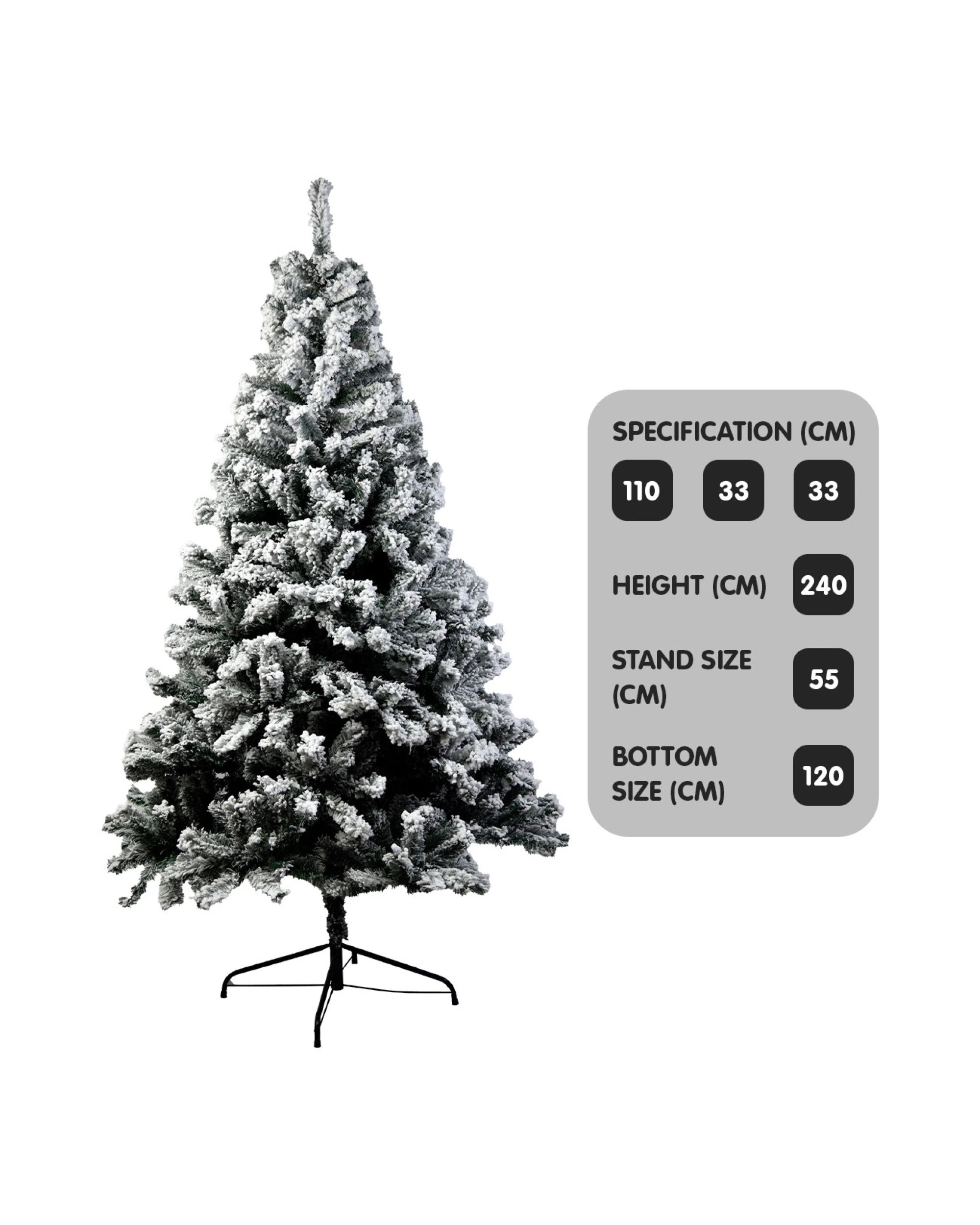 4 Christabelle Snow-Tipped Snowflocked Artificial Christmas Tree 2.4m 1500 Tips, 4 of 7