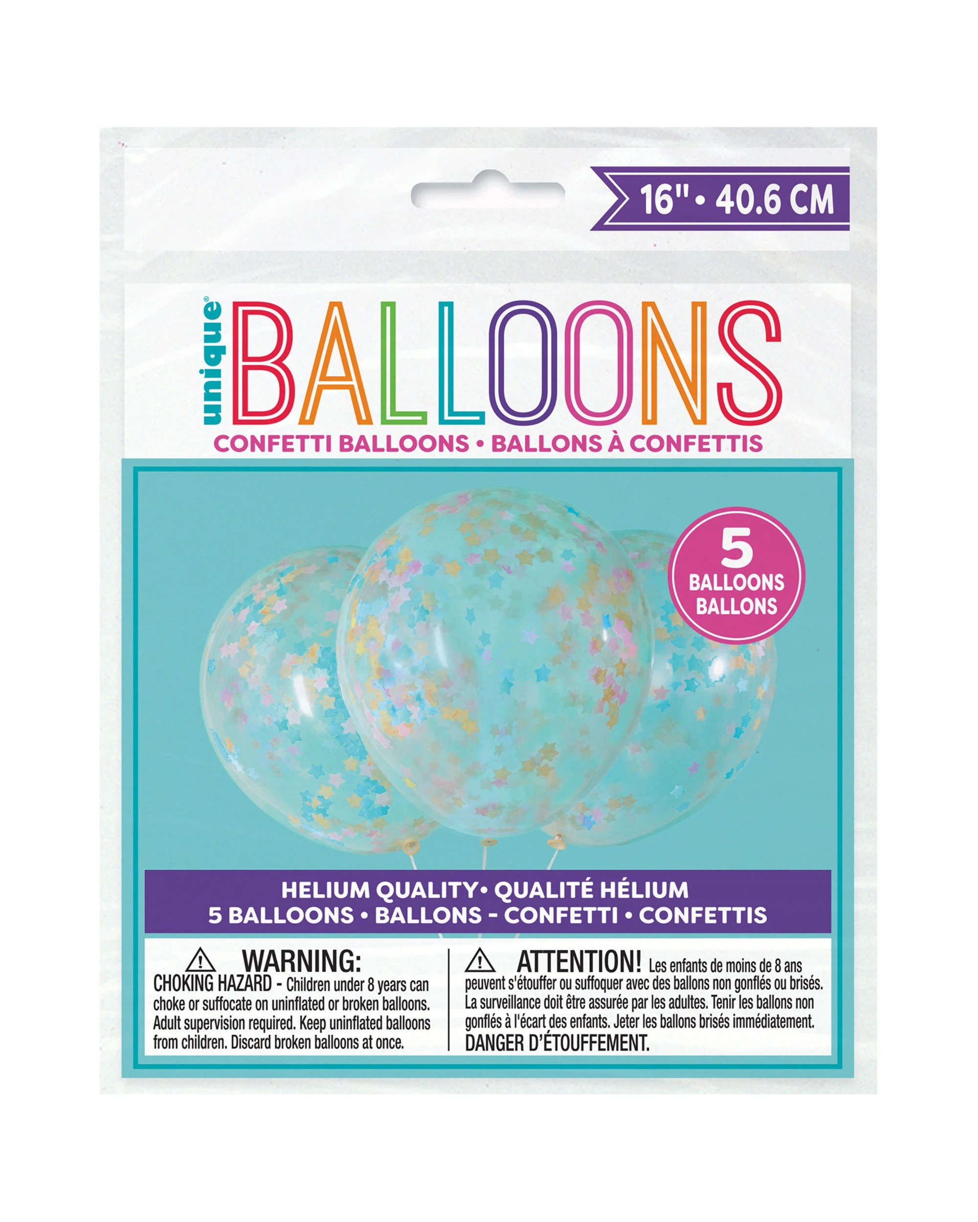 2 Unique Pastel Star Pre-filled Confetti Balloons Pack of 5, 2 of 2