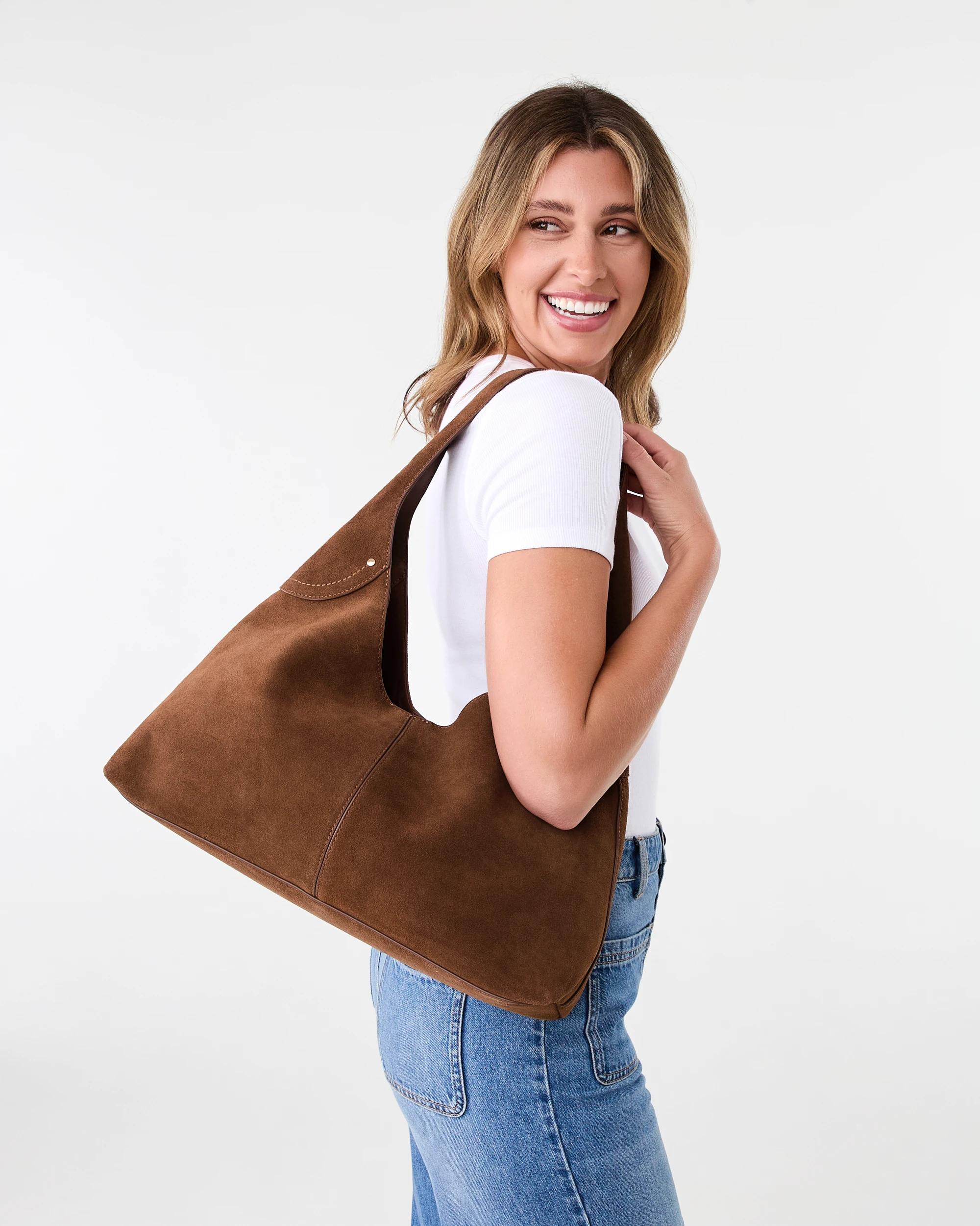 5 Leather Shoulder Tote Bag Brown, 5 of 5