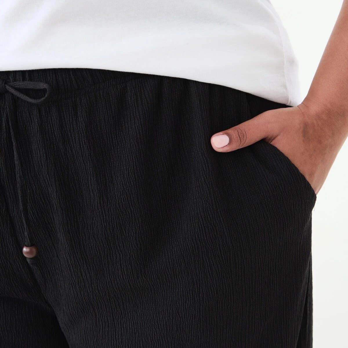 5 Curve Textured Knit Pants Black, 5 of 5