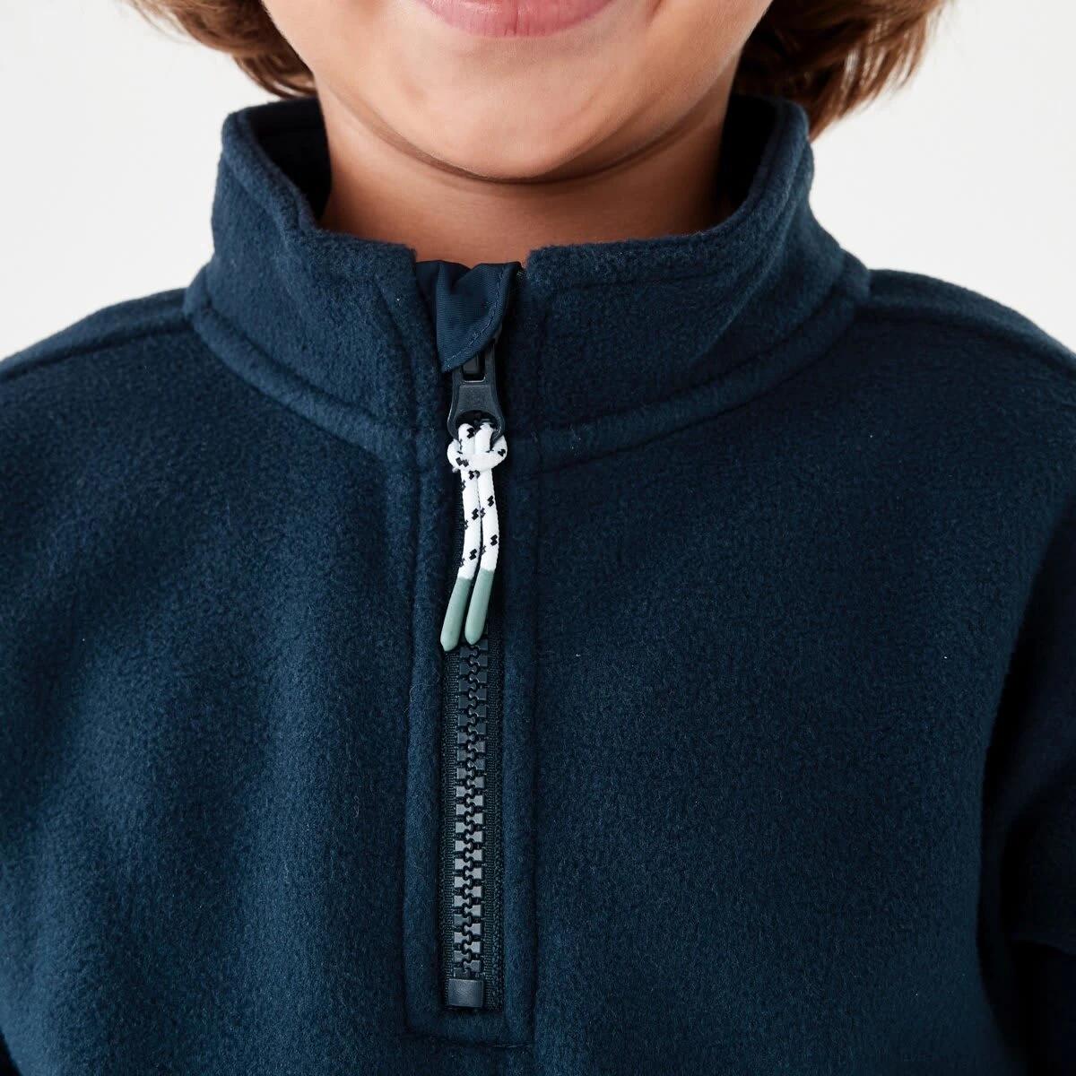4 Polar Fleece Quarter Zip Sweatshirt Dress Navy, 4 of 9