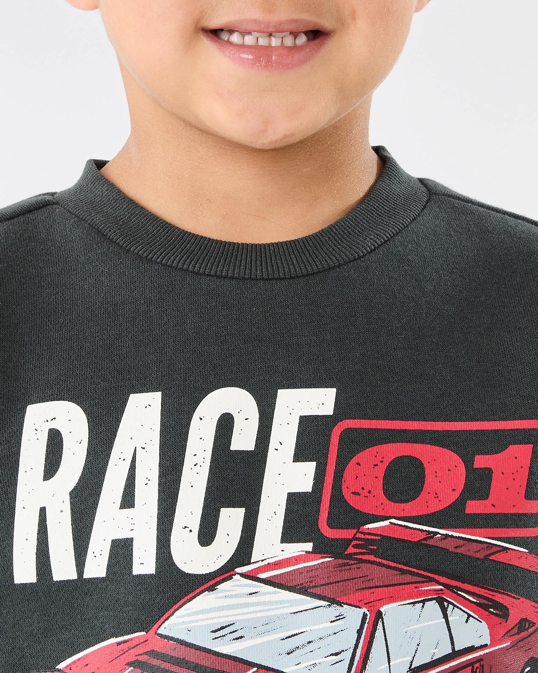 4 Print Crew Neck Sweatshirt Gry Car, 4 of 6