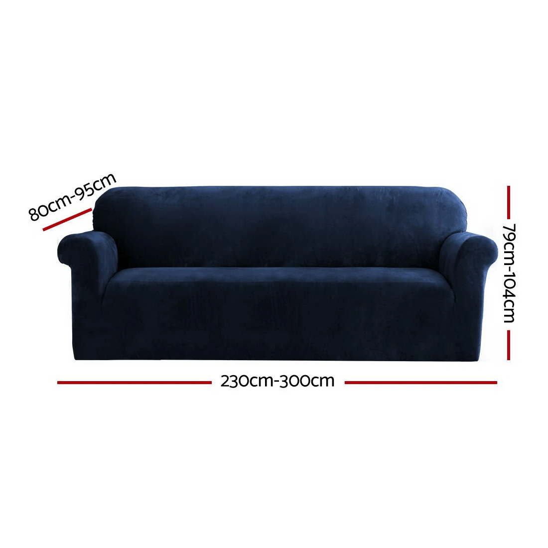 2 Artiss Sofa Cover Couch Covers 4 Seater Velvet Sapphire - Blue, 2 of 6