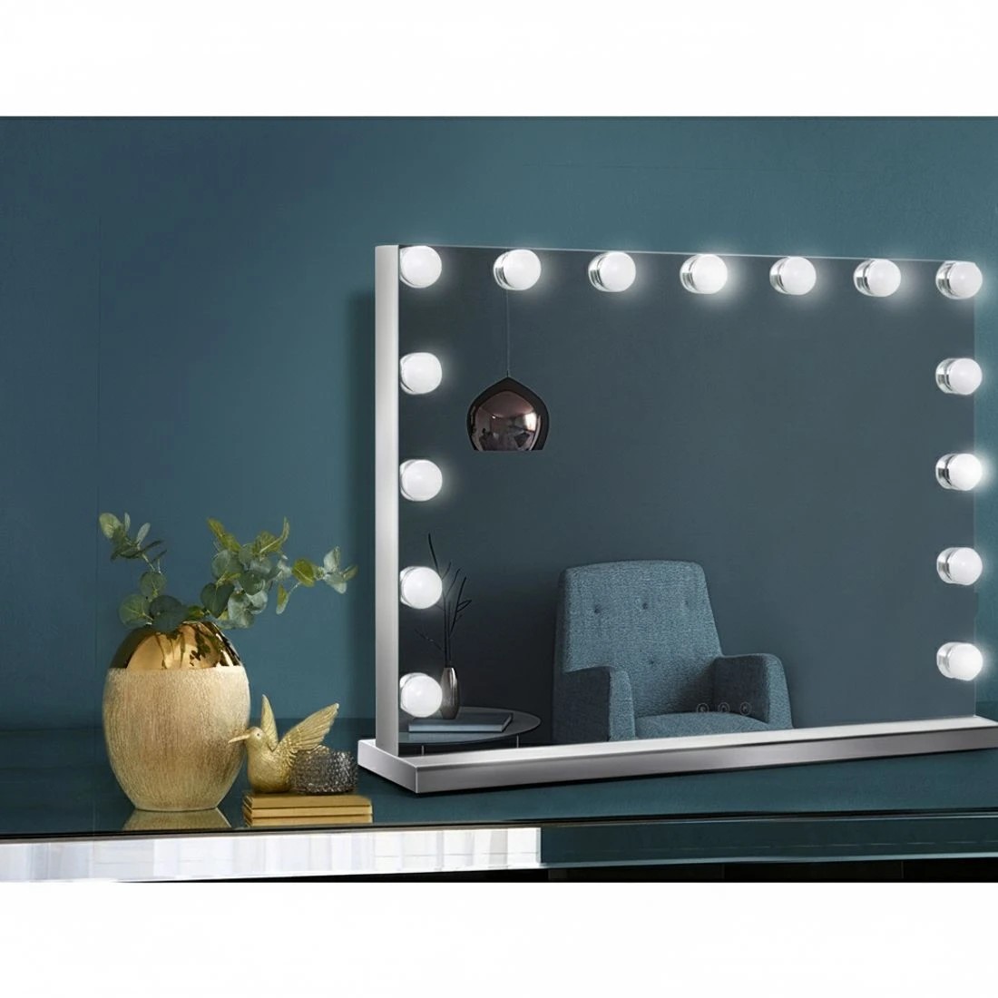 4 Embellir Makeup Mirror 58x46cm Hollywood Vanity with LED Light Tabletop Wall - Multi, 4 of 7