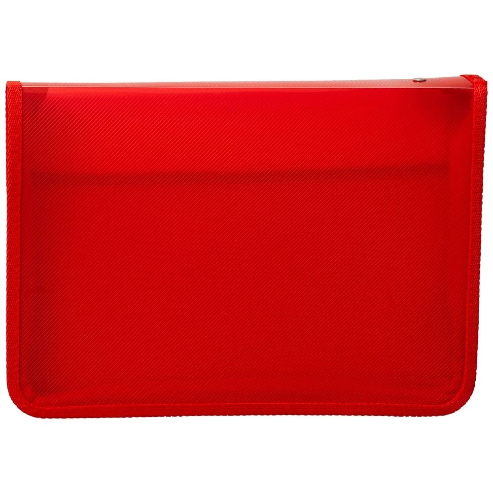 1 Ausinc A4 Zipped Document Folder Red, 1 of 8