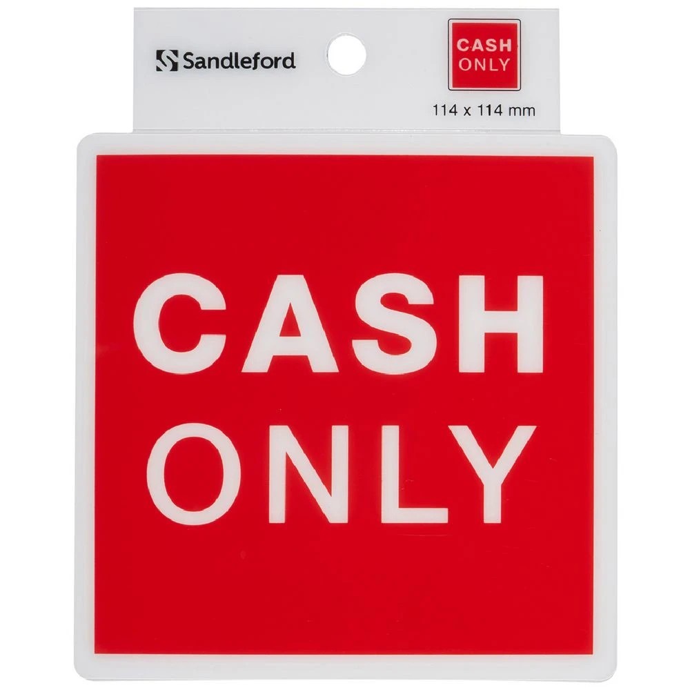 1 Sandleford Cash Only Self-adhesive Sign, 1 of 1
