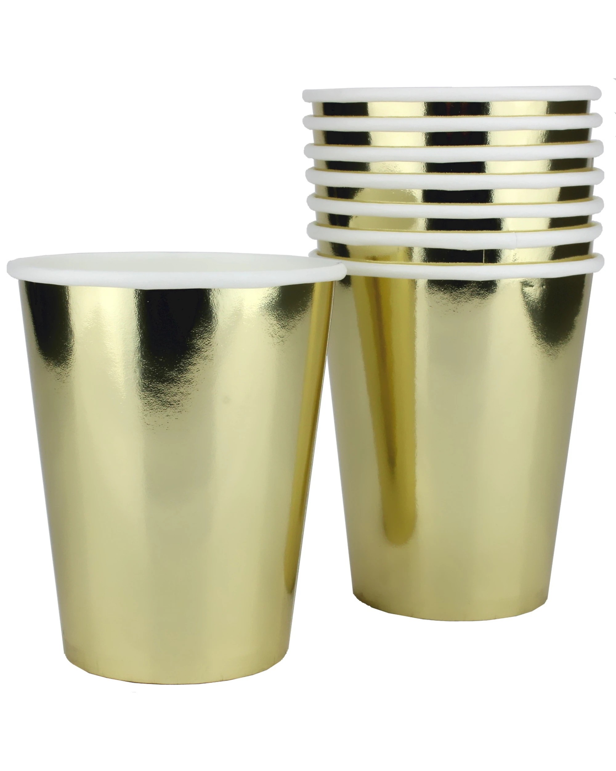 1 Unique Gold Foil Paper Cups 270ml Pack of 8 - Gold, 1 of 1